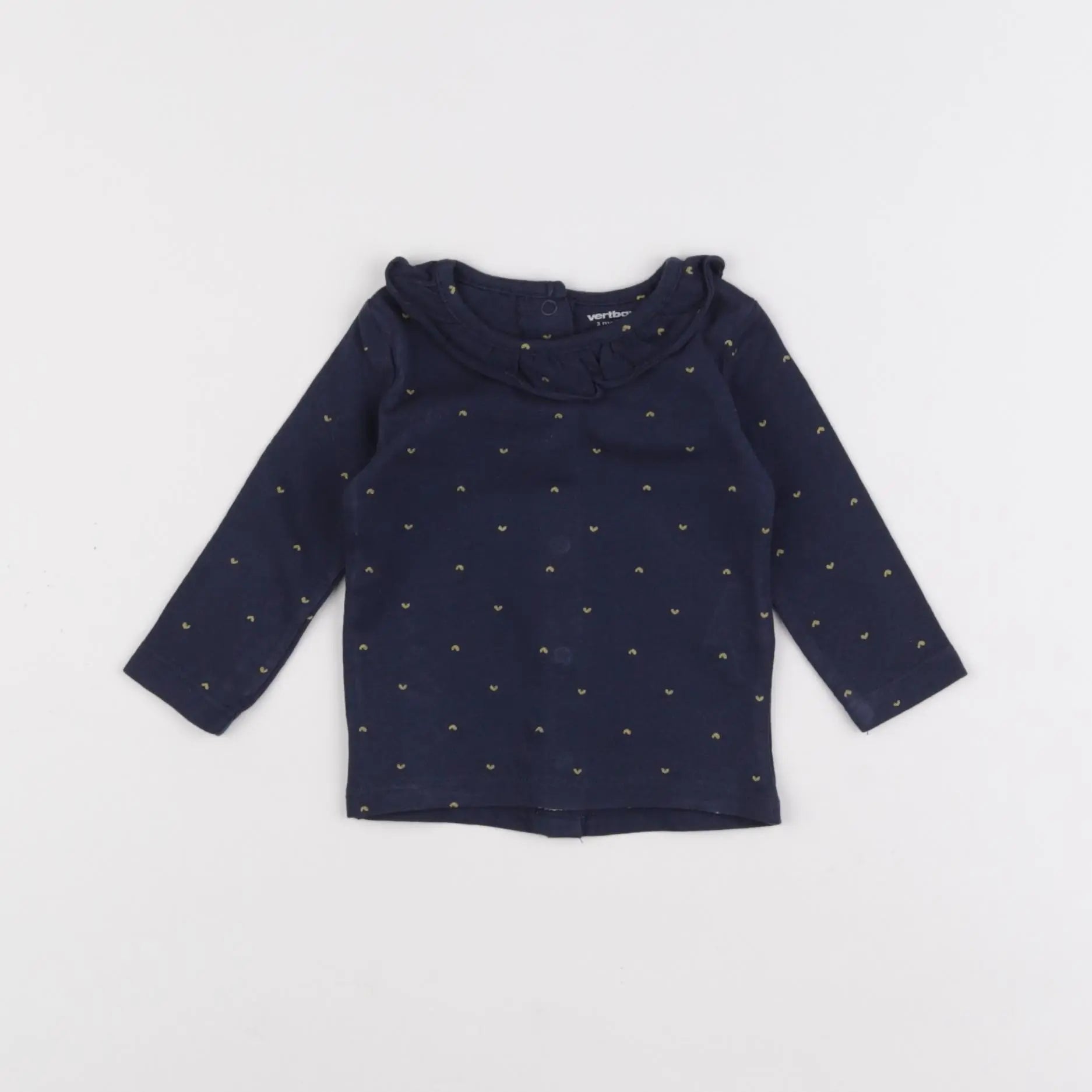 Vertbaudet - tee-shirt bleu - 3 mois