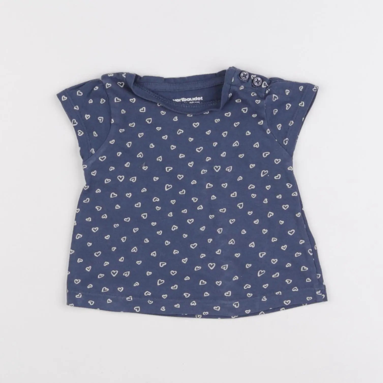 Vertbaudet - tee-shirt bleu - 3 mois