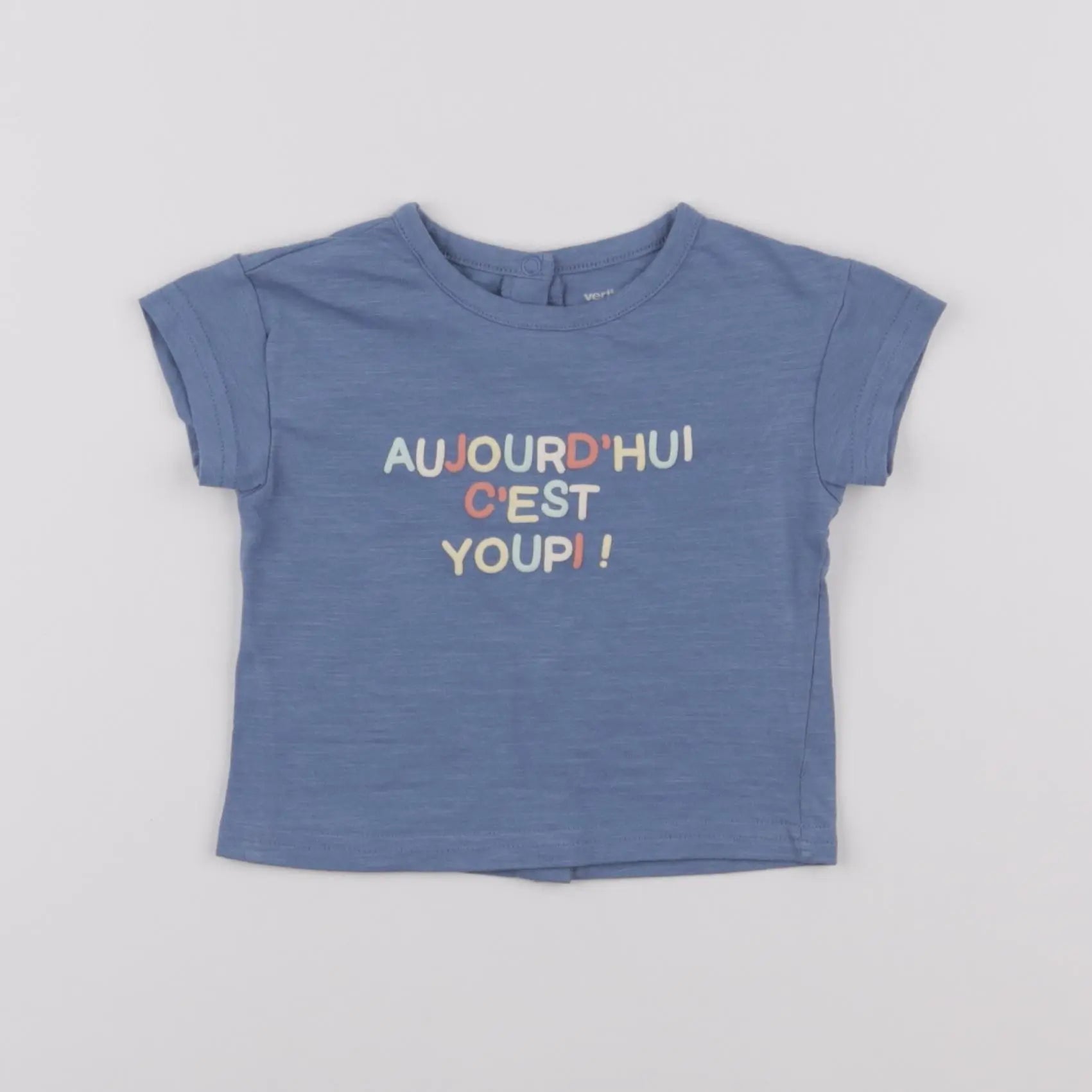 Vertbaudet - tee-shirt bleu - 3 mois