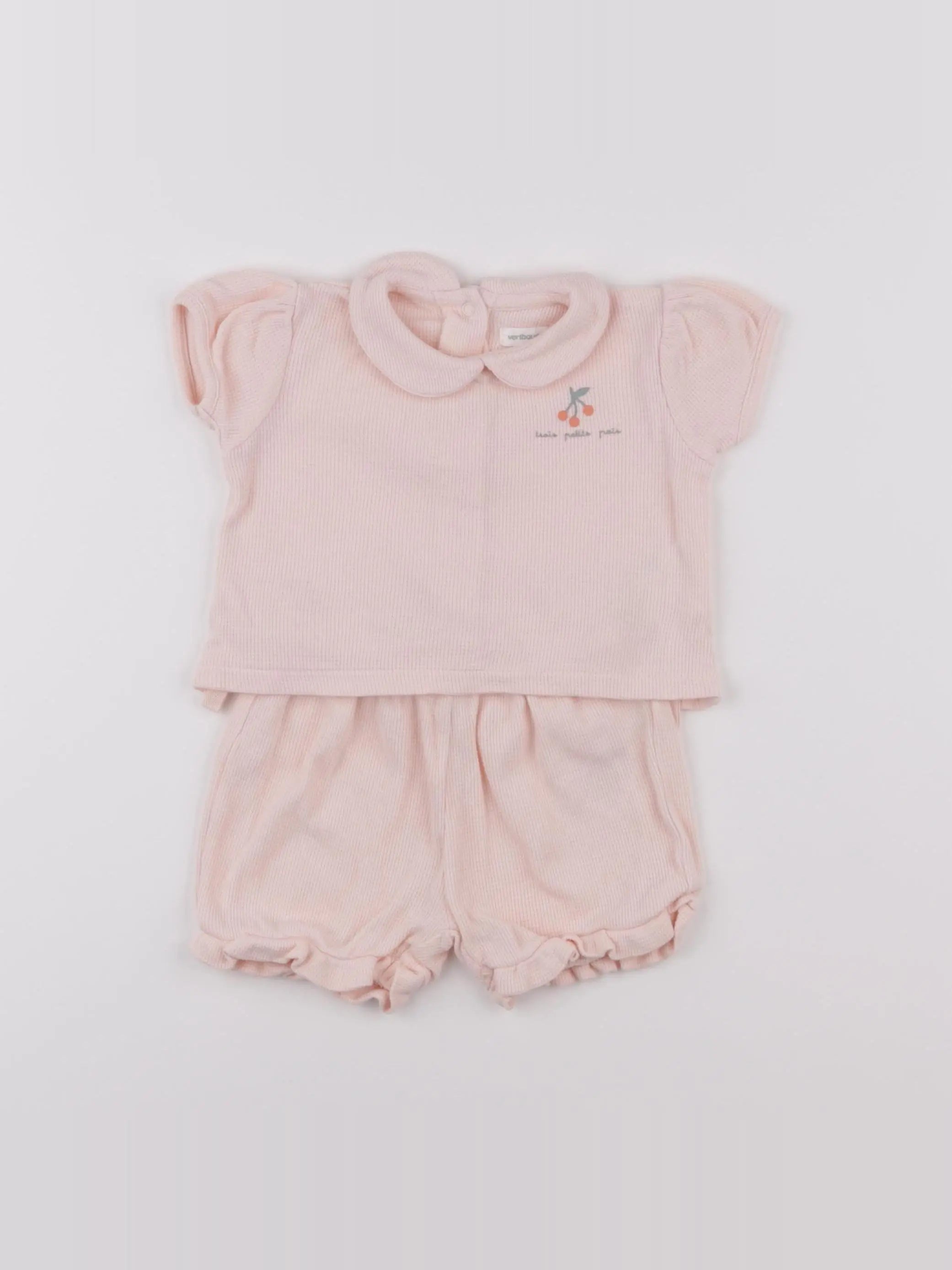 Vertbaudet - pyjama coton rose - 6 mois