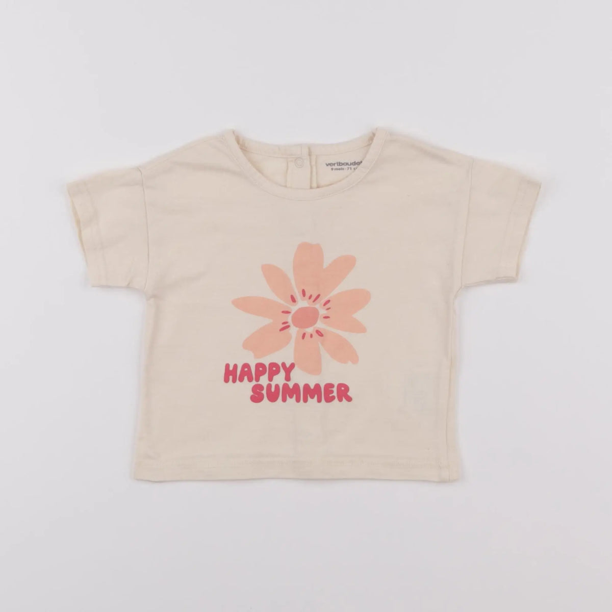Vertbaudet - tee-shirt beige - 9 mois