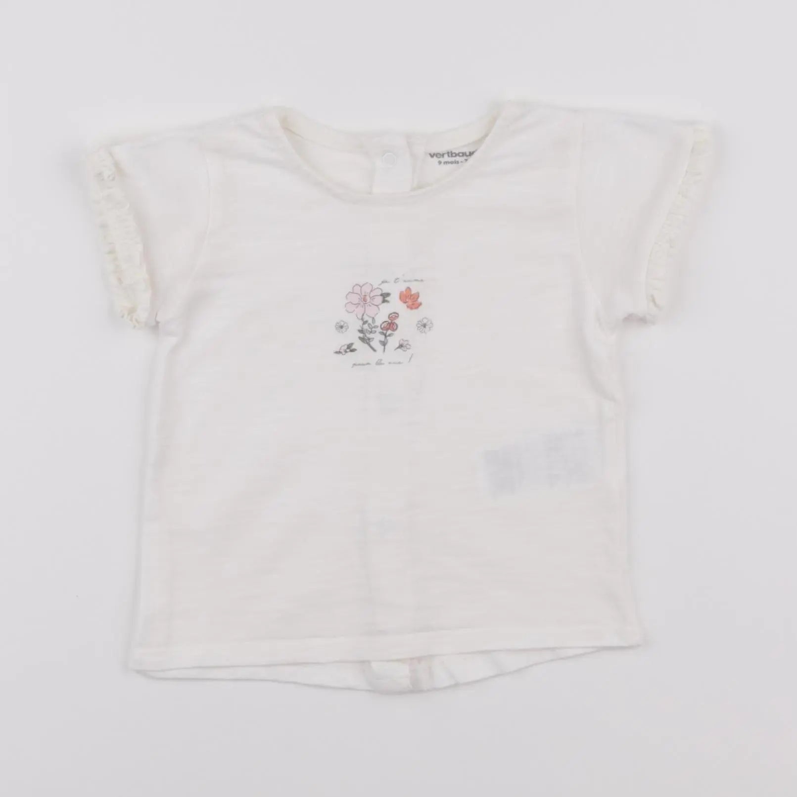Vertbaudet - tee-shirt blanc - 9 mois