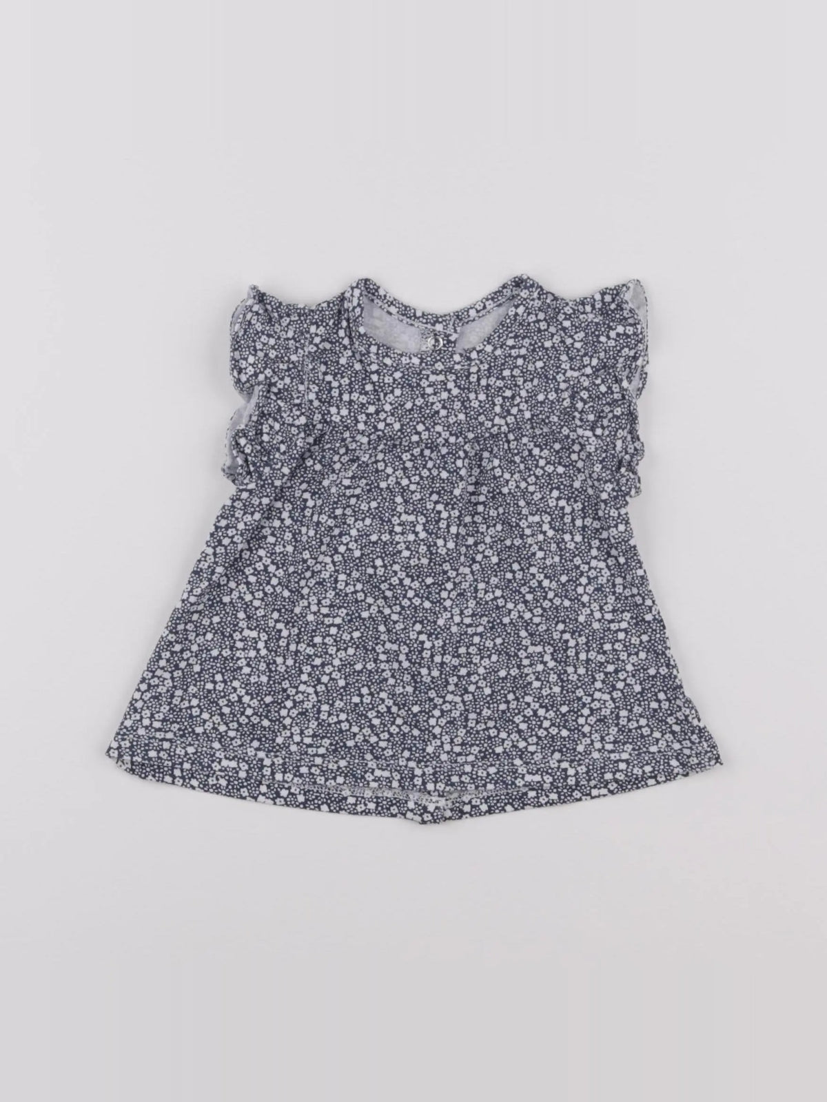 Vertbaudet - tee-shirt blanc, bleu - 9 mois