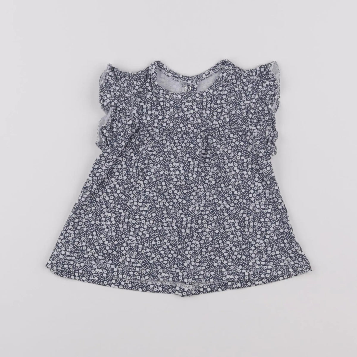 Vertbaudet - tee-shirt blanc, bleu - 9 mois