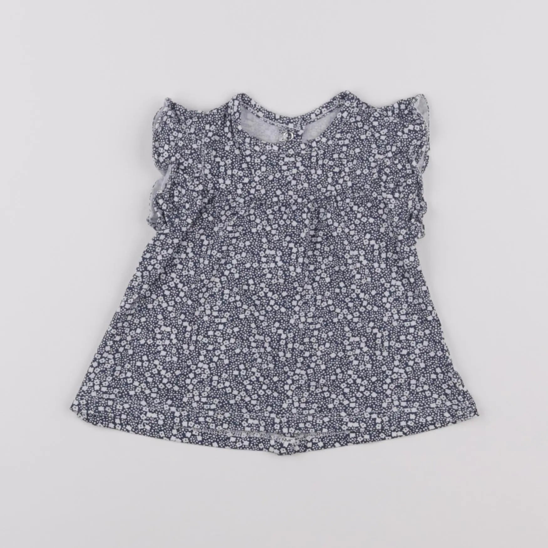 Vertbaudet - tee-shirt blanc, bleu - 9 mois