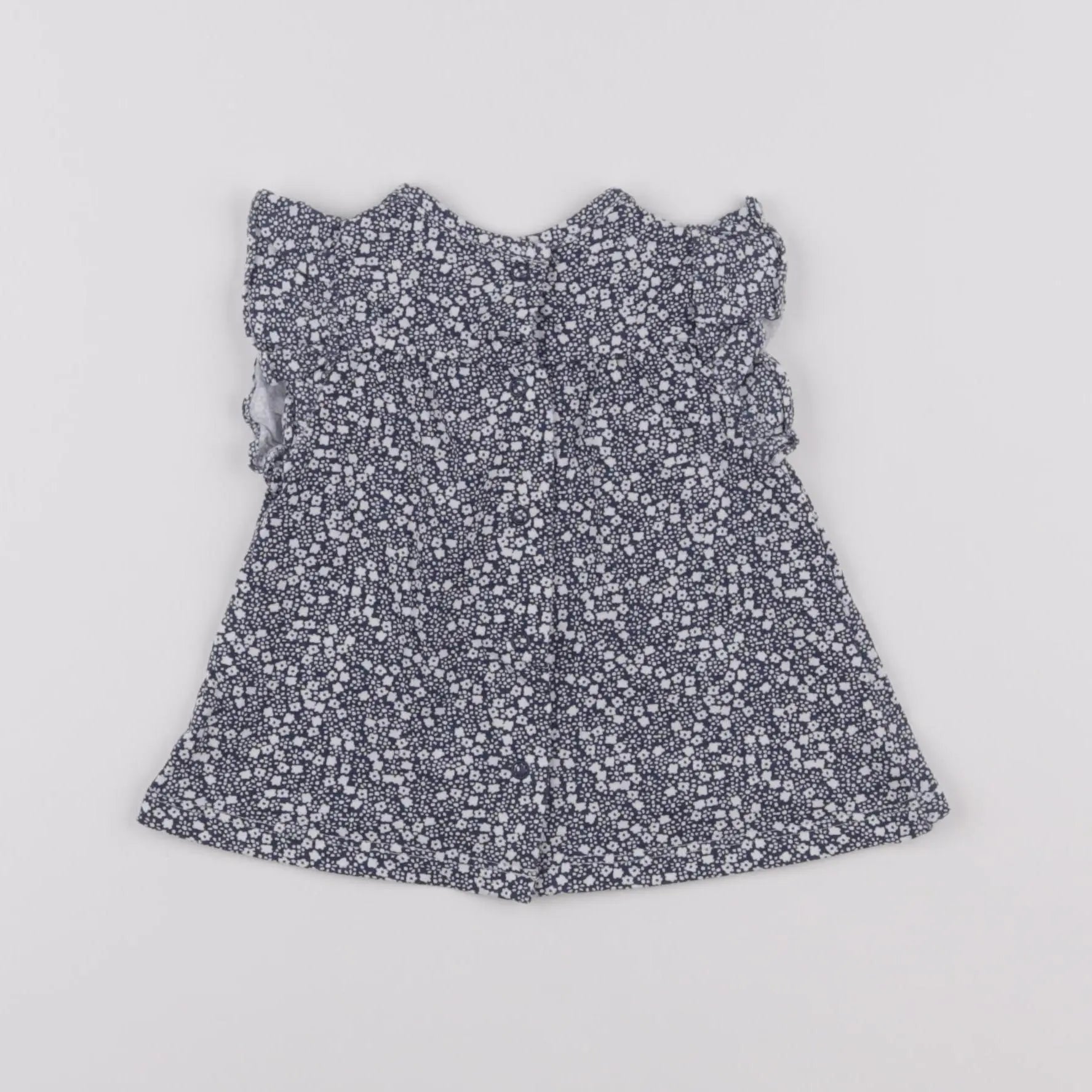 Vertbaudet - tee-shirt blanc, bleu - 9 mois