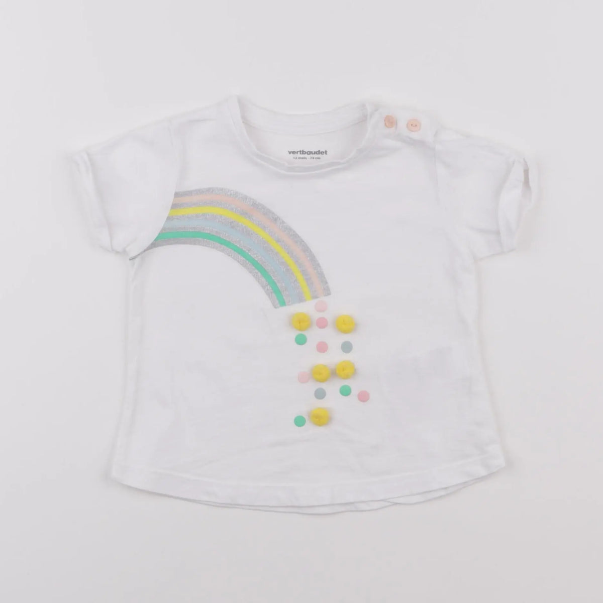 Vertbaudet - tee-shirt blanc - 12 mois