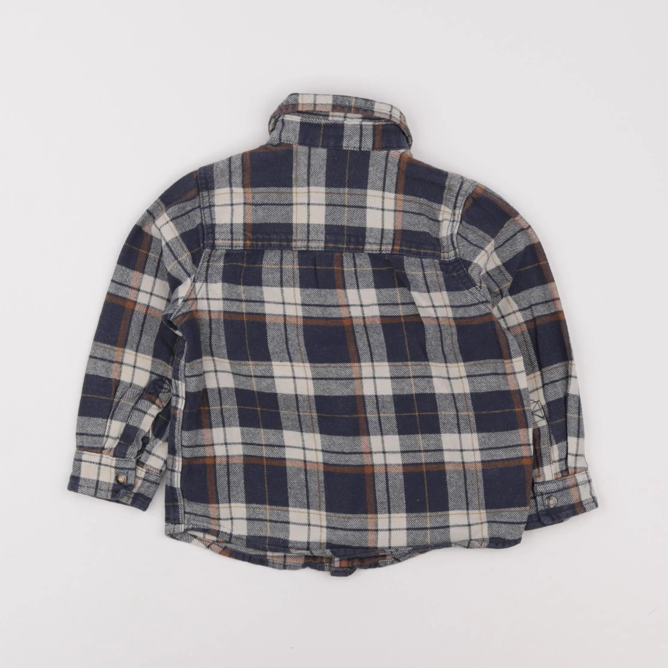 Vertbaudet - chemise beige, bleu - 3 ans