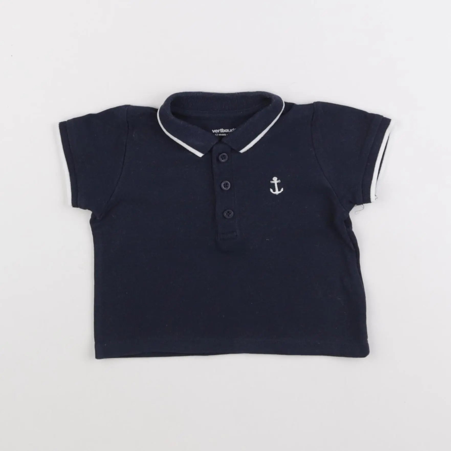 Vertbaudet - polo bleu - 12 mois