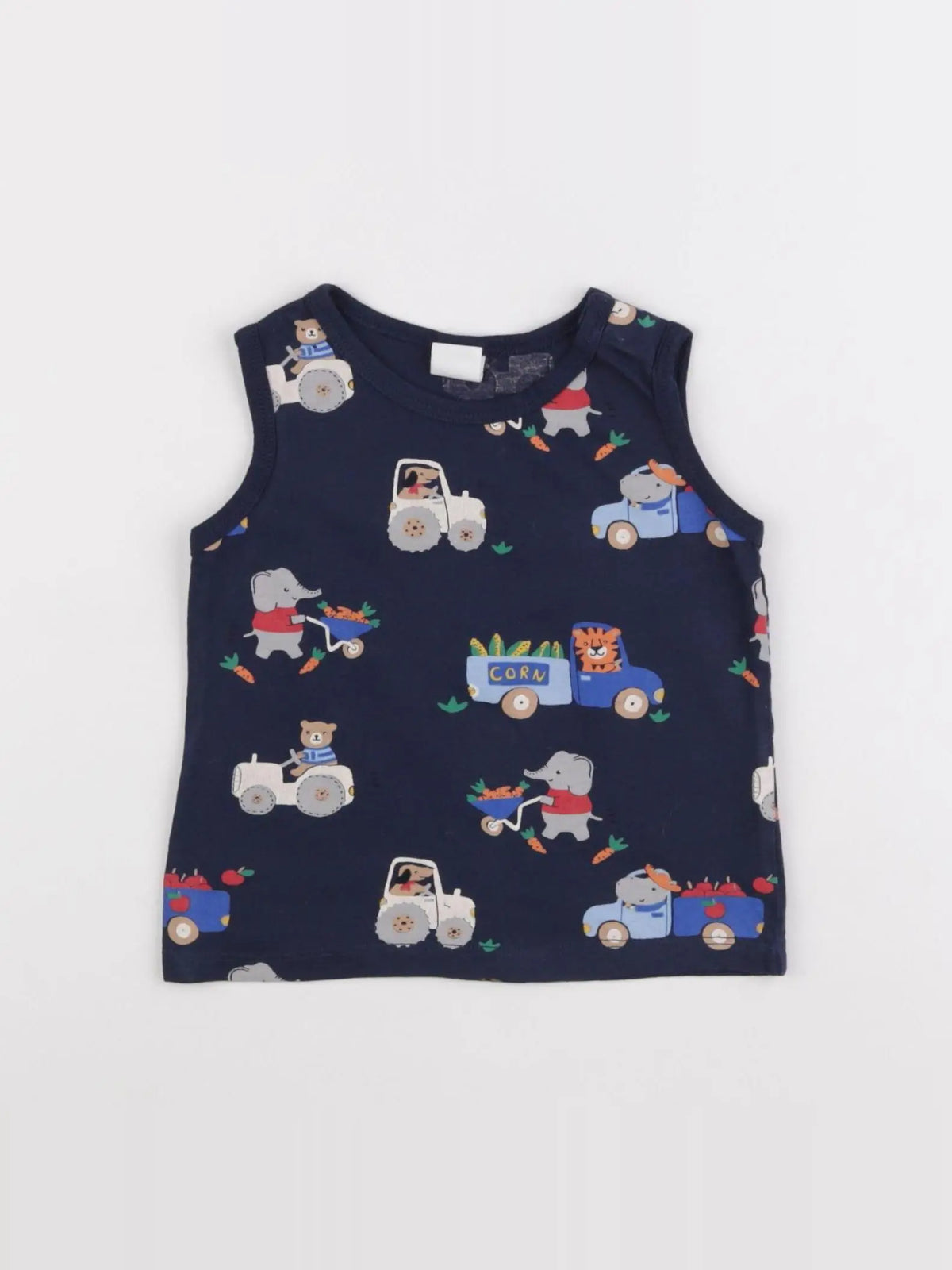 H&M - débardeur bleu - 6/9 mois