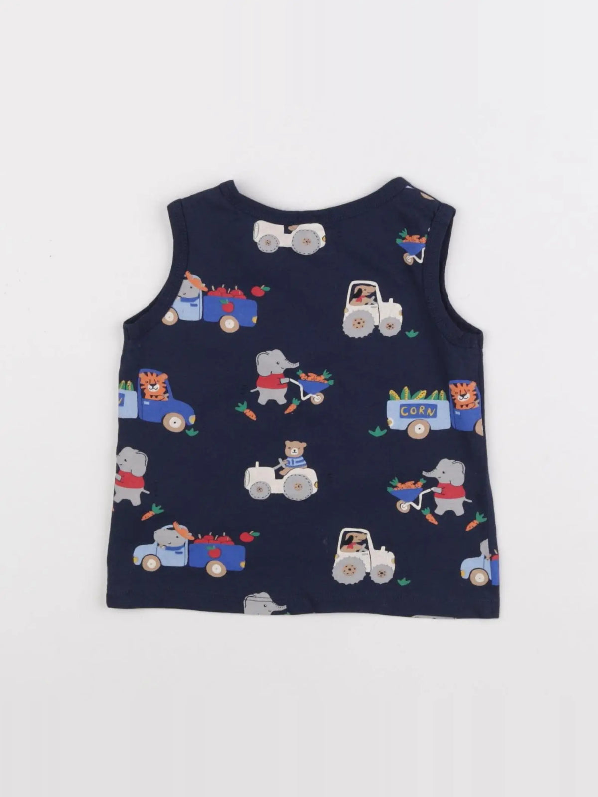 H&M - débardeur bleu - 6/9 mois