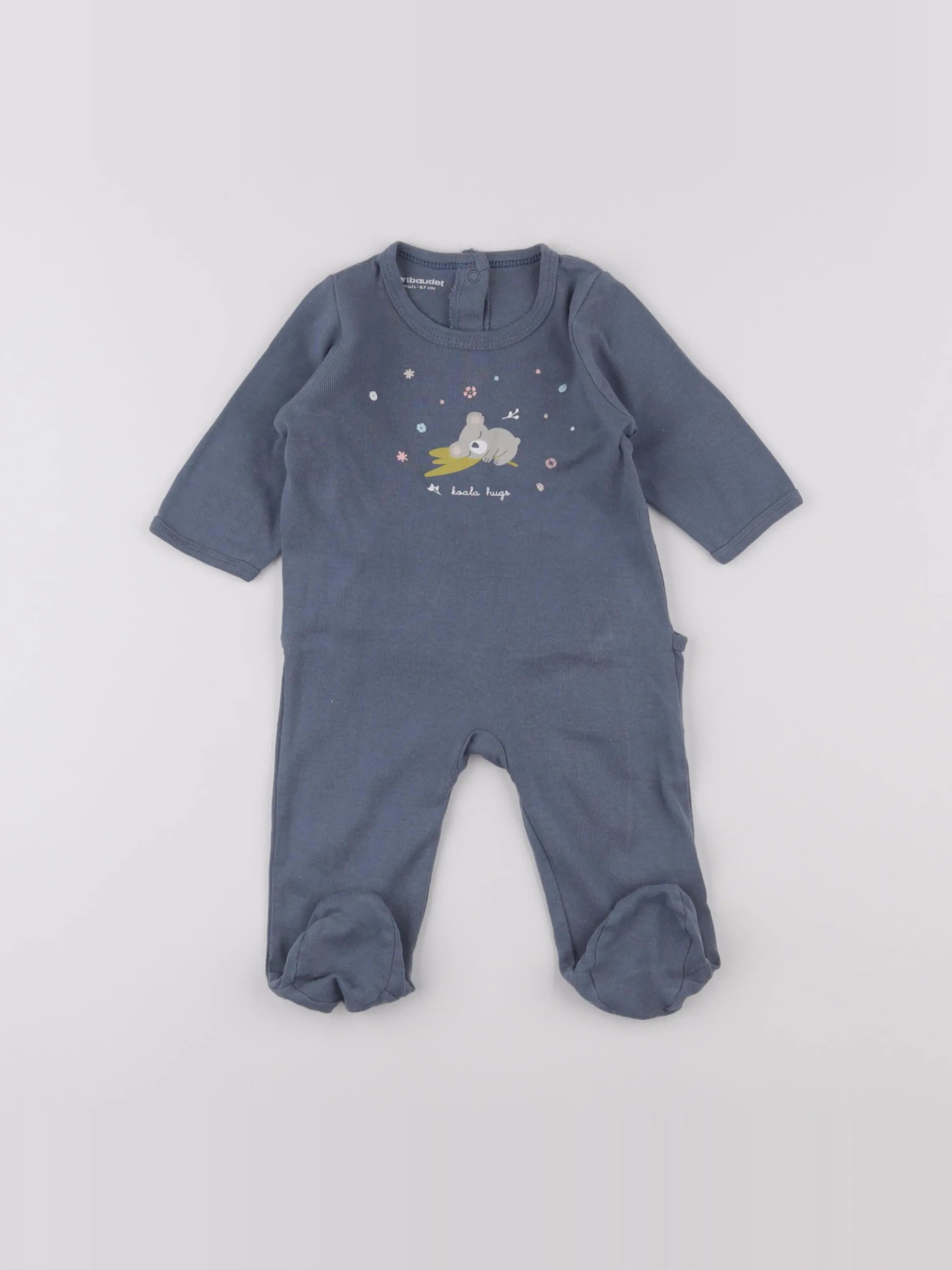 Vertbaudet - pyjama coton bleu - 6 mois