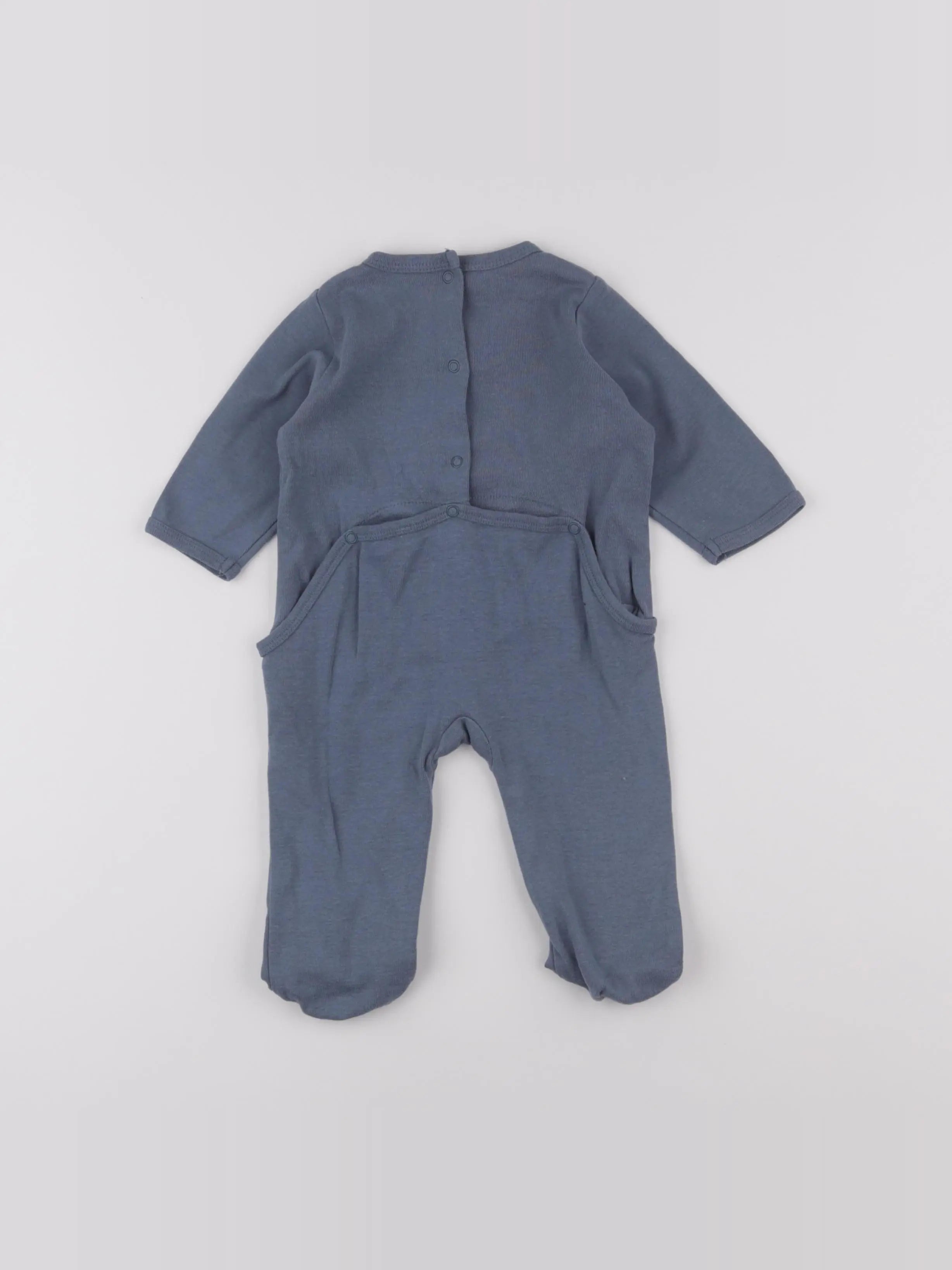 Vertbaudet - pyjama coton bleu - 6 mois