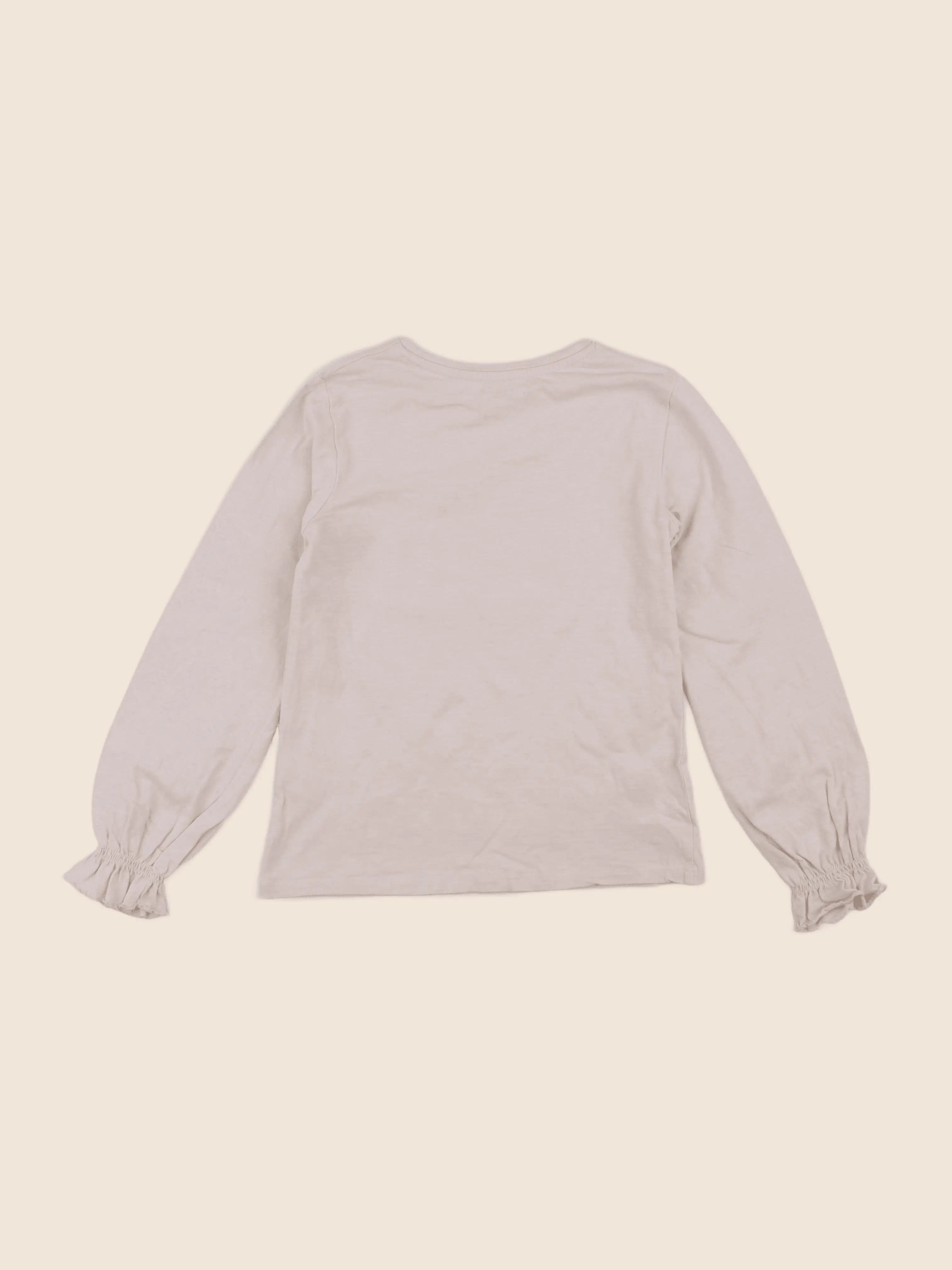 Vertbaudet - tee-shirt beige - 8 ans