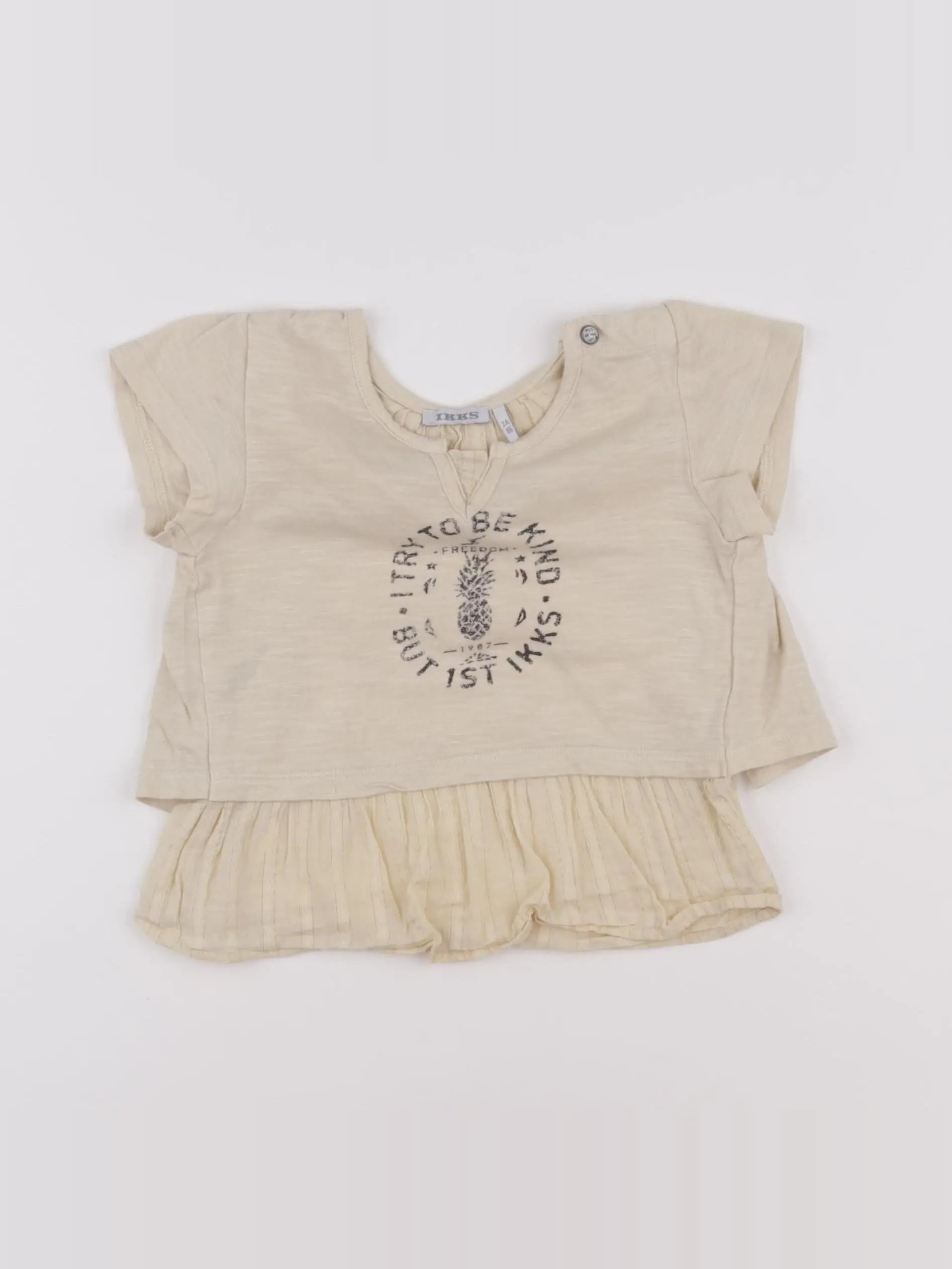 IKKS - tee-shirt jaune - 2 ans