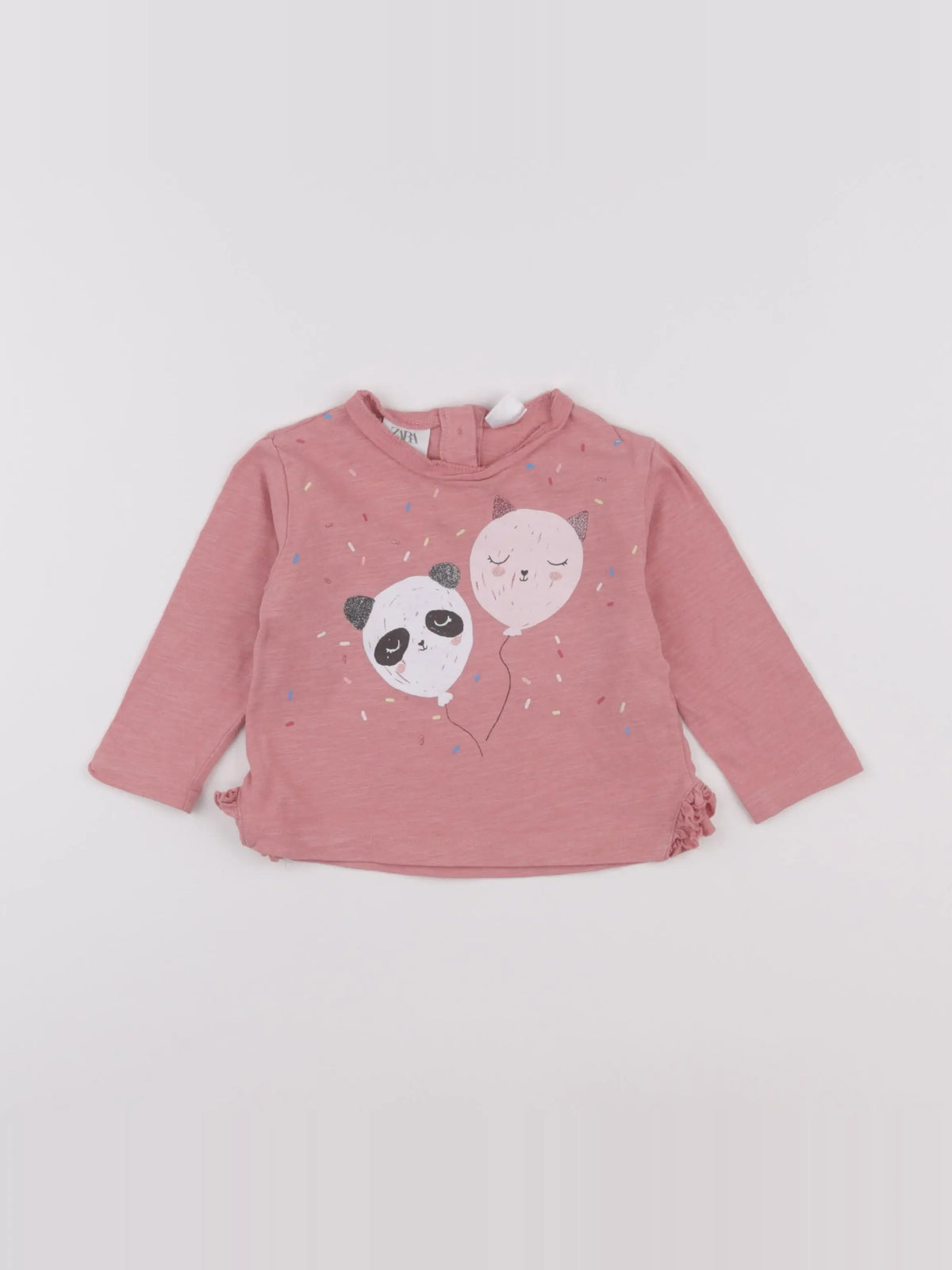 Zara - tee-shirt rose - 6/9 mois
