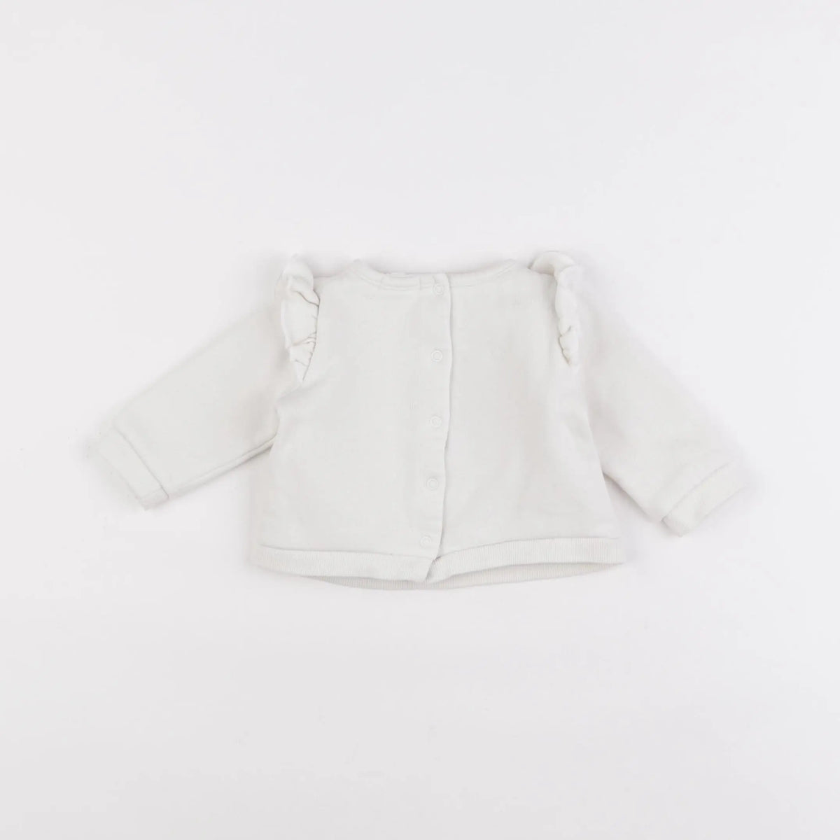 Vertbaudet - sweat blanc, rose - 3 mois