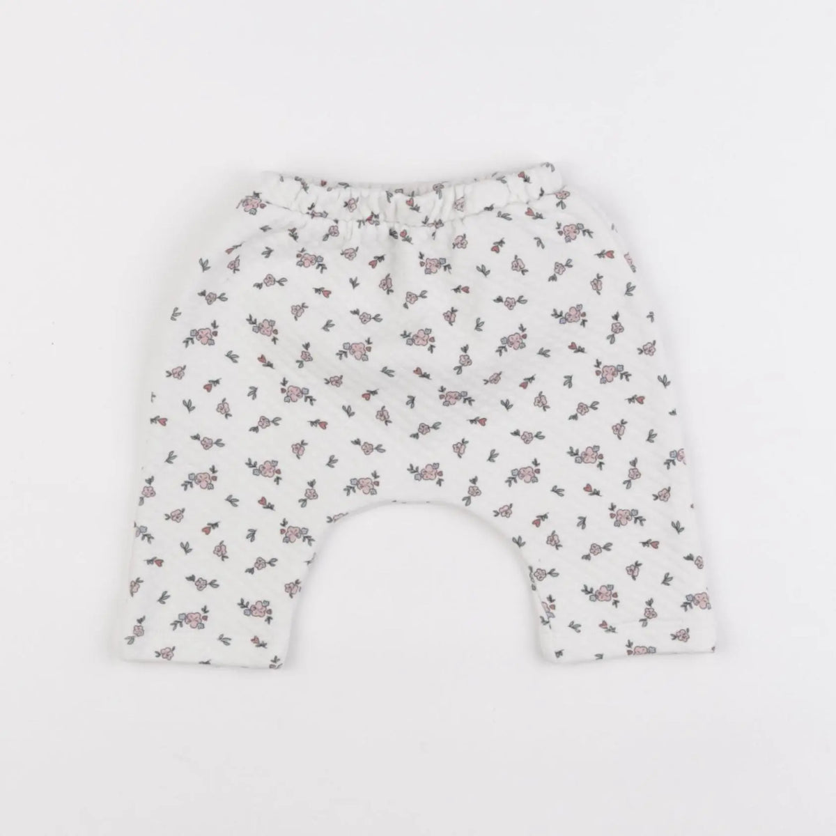Vertbaudet - jogging blanc, rose - 3 mois