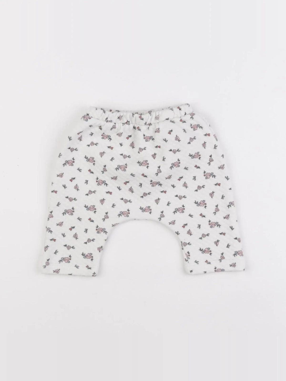 Vertbaudet - jogging blanc, rose - 3 mois