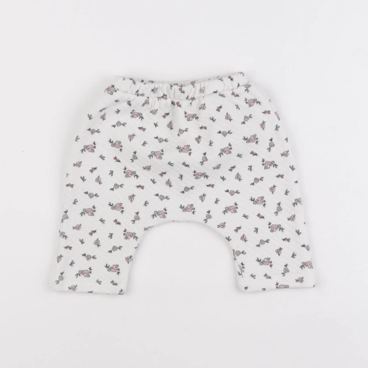 Vertbaudet - jogging blanc, rose - 3 mois