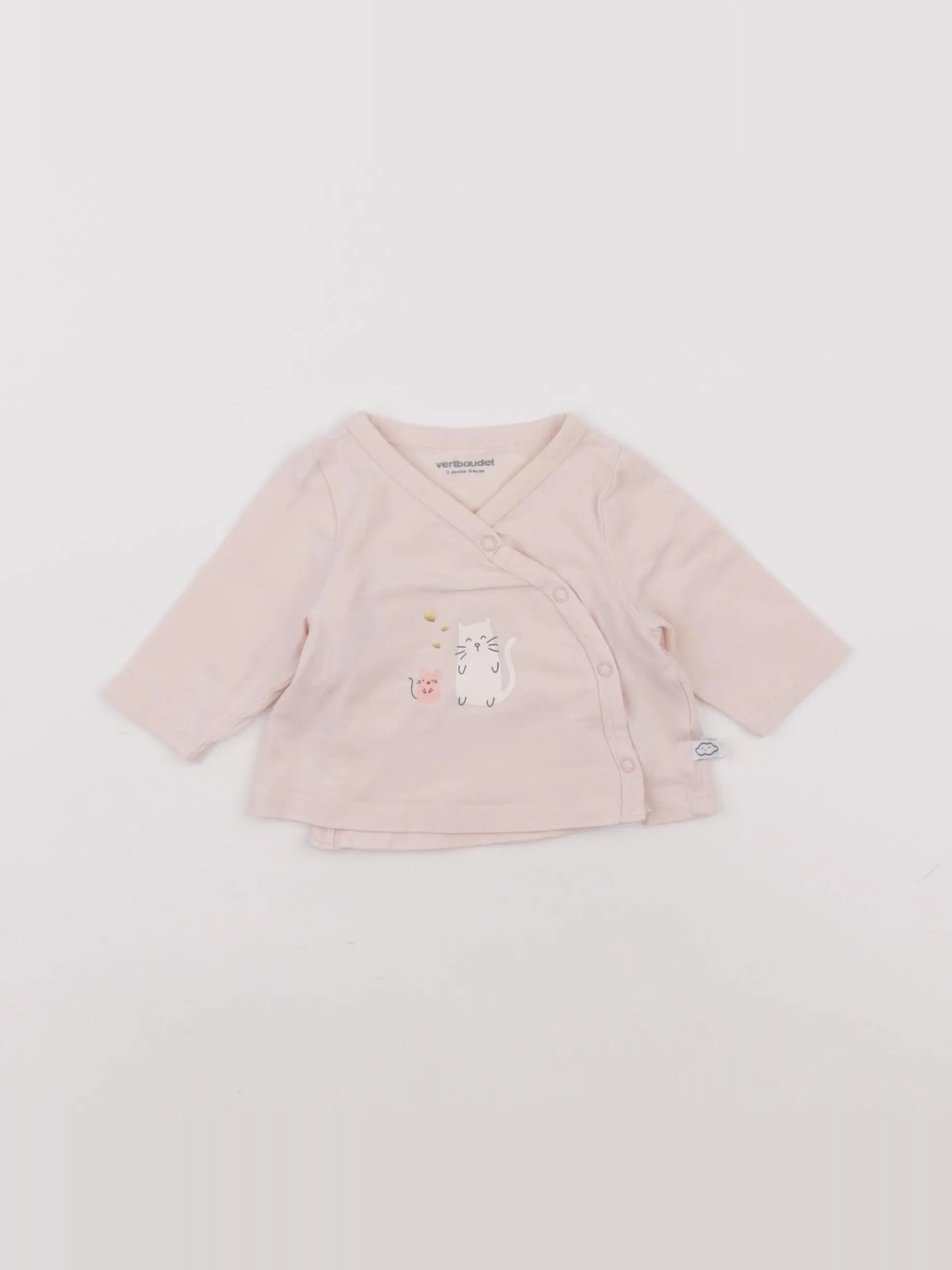 Vertbaudet - tee-shirt rose - 1 mois