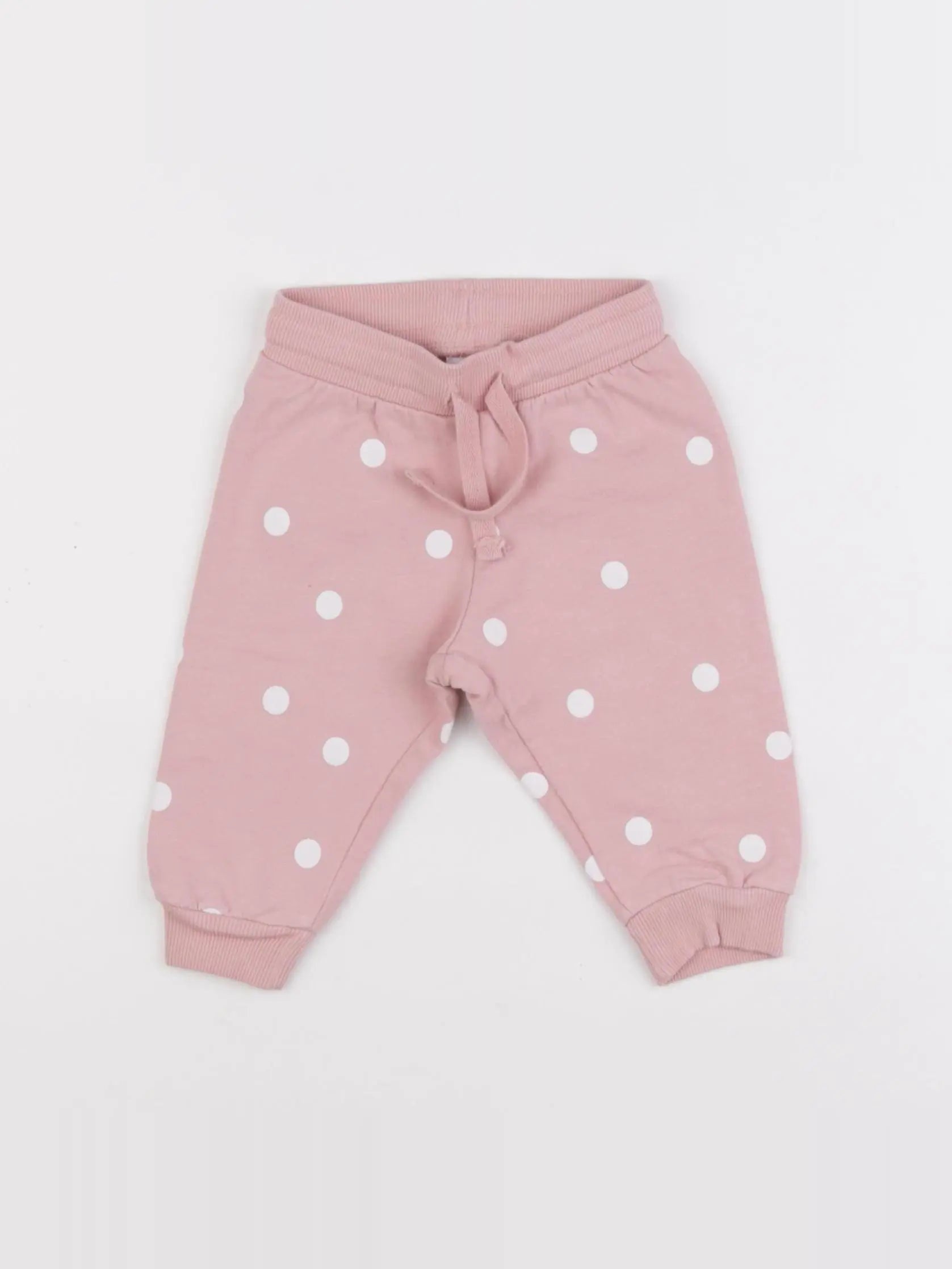 H&M - jogging blanc, rose - 6 mois