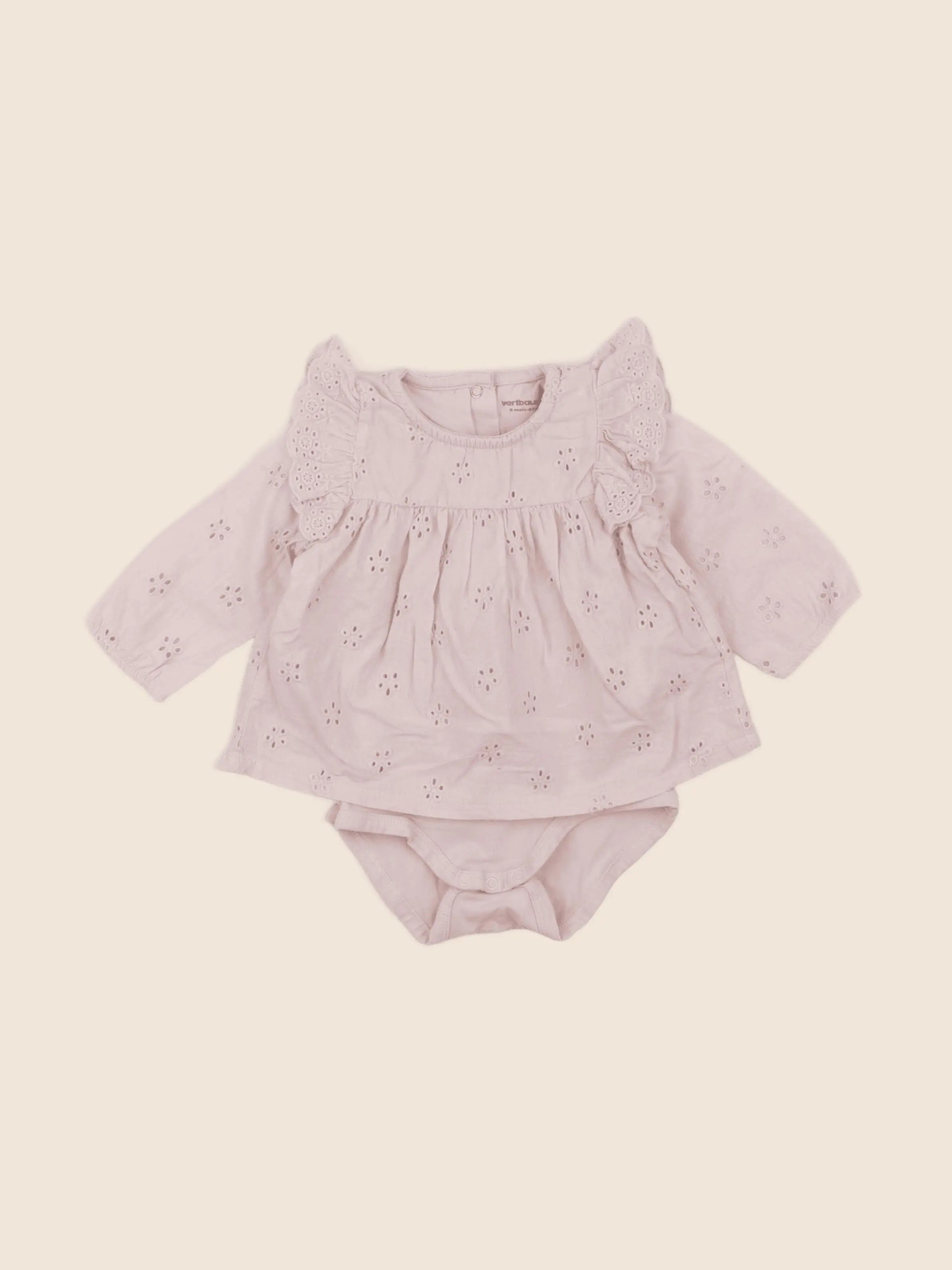 Vertbaudet - body blouse rose - 6 mois