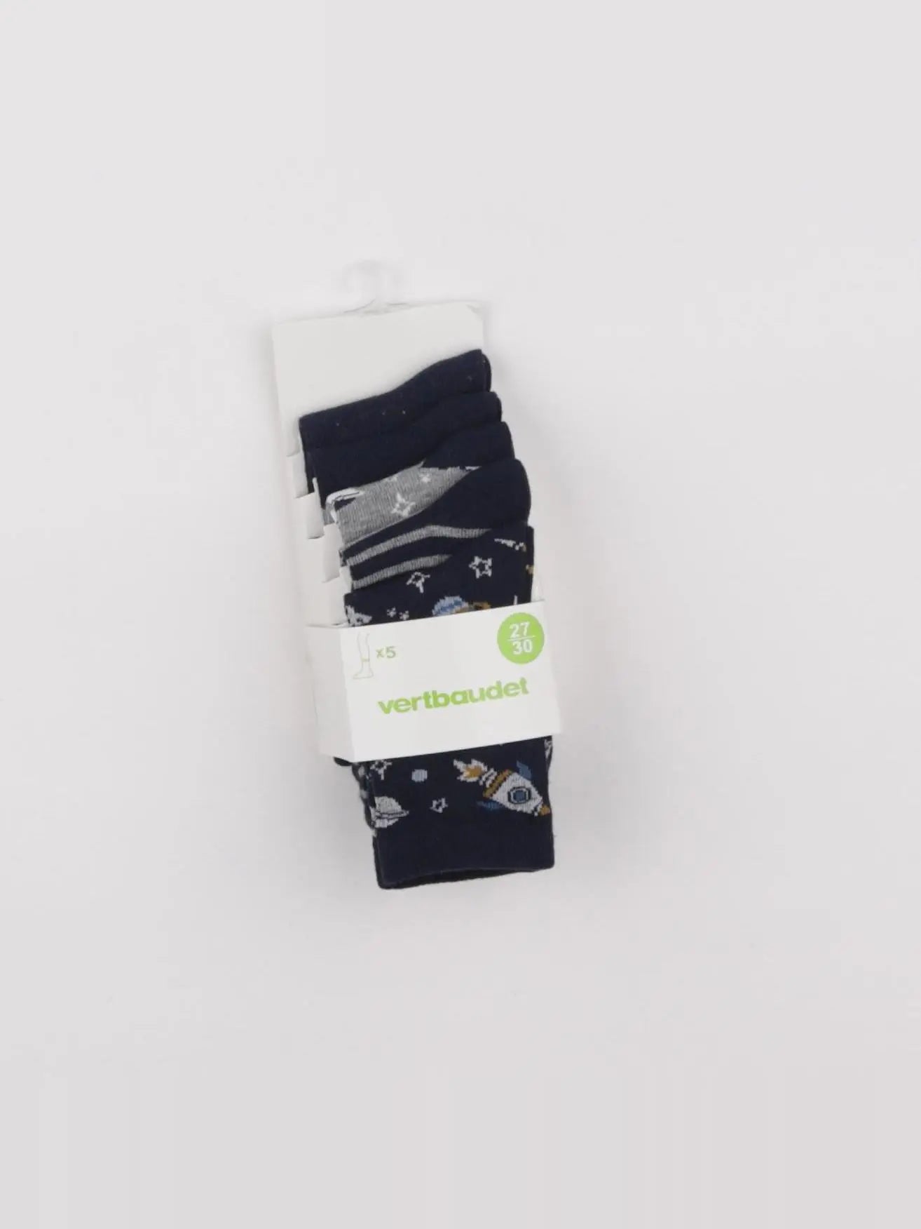 Vertbaudet - lot de 5 chaussettes bleu - 4/6 ans