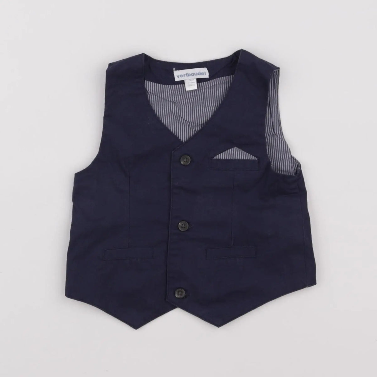 Vertbaudet - gilet bleu - 12 mois