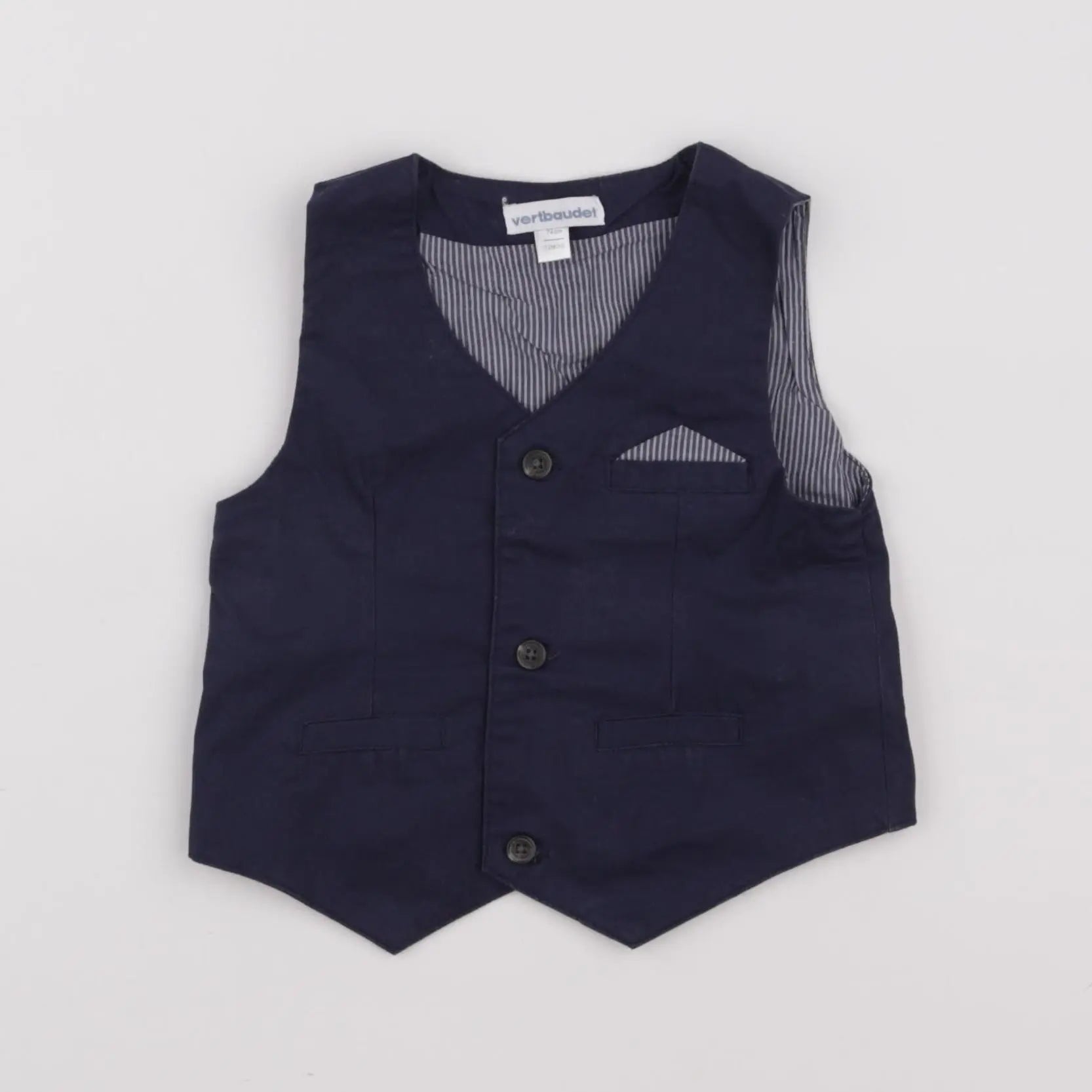 Vertbaudet - gilet bleu - 12 mois