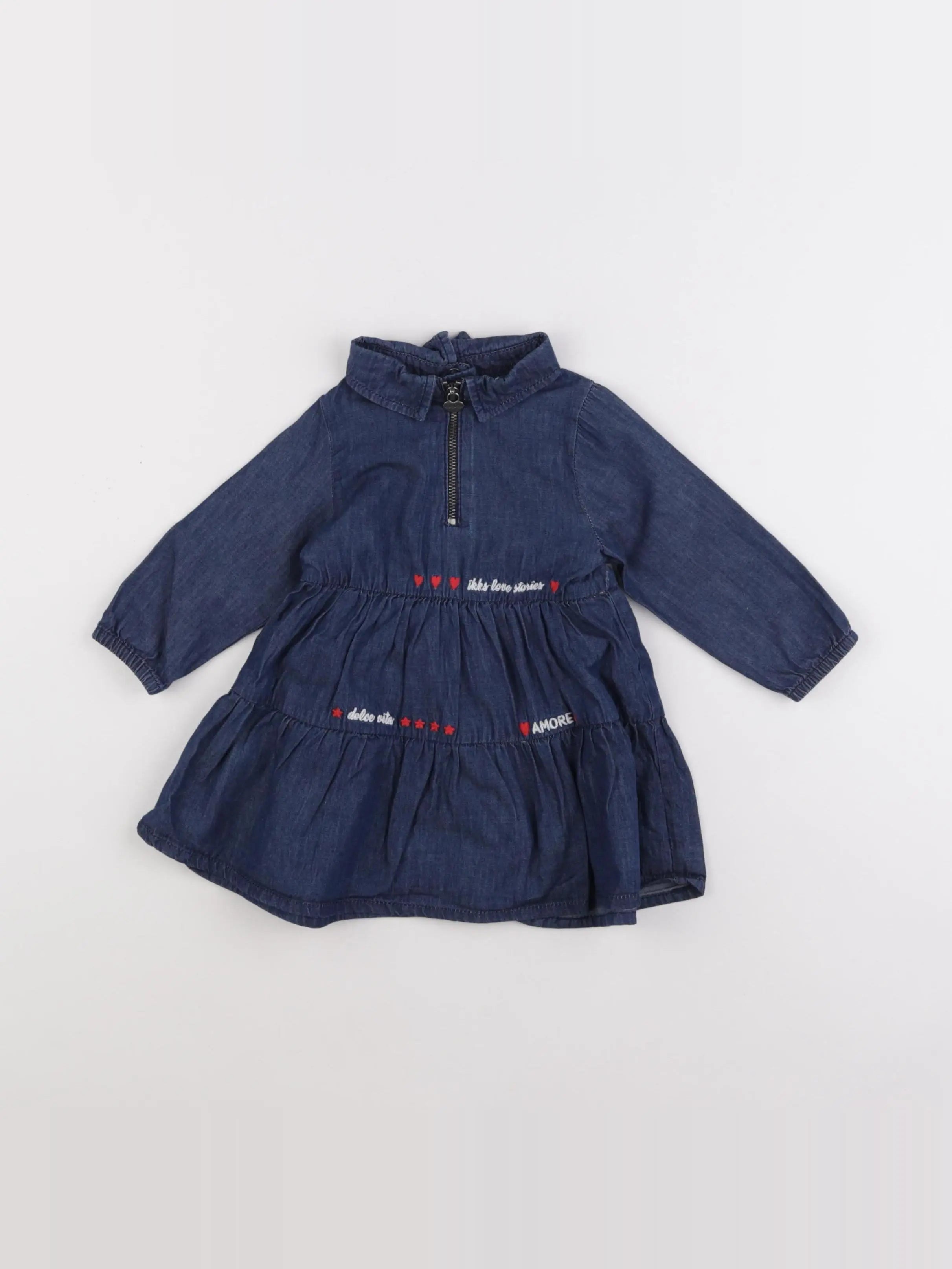 IKKS - robe bleu - 12 mois