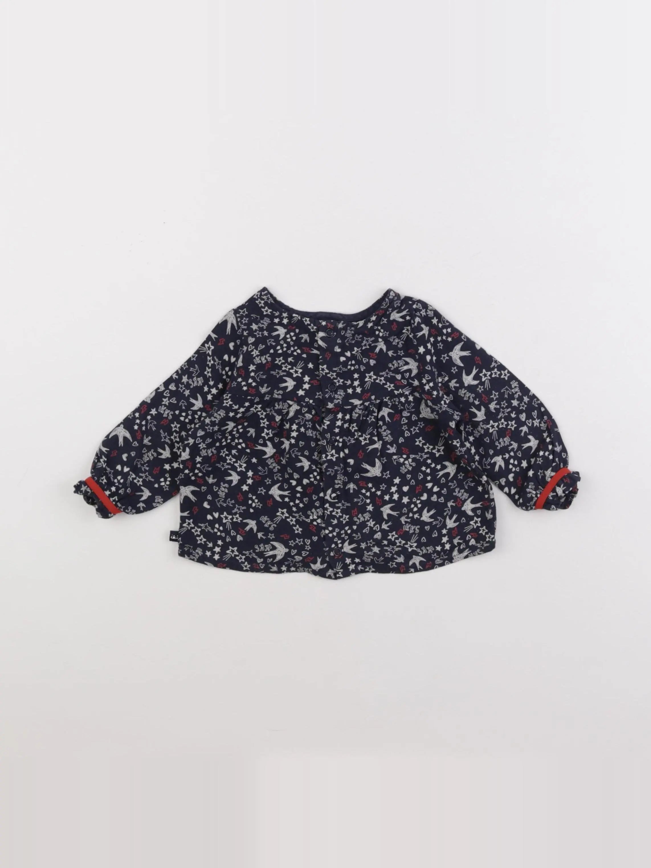 IKKS - blouse bleu - 6 mois