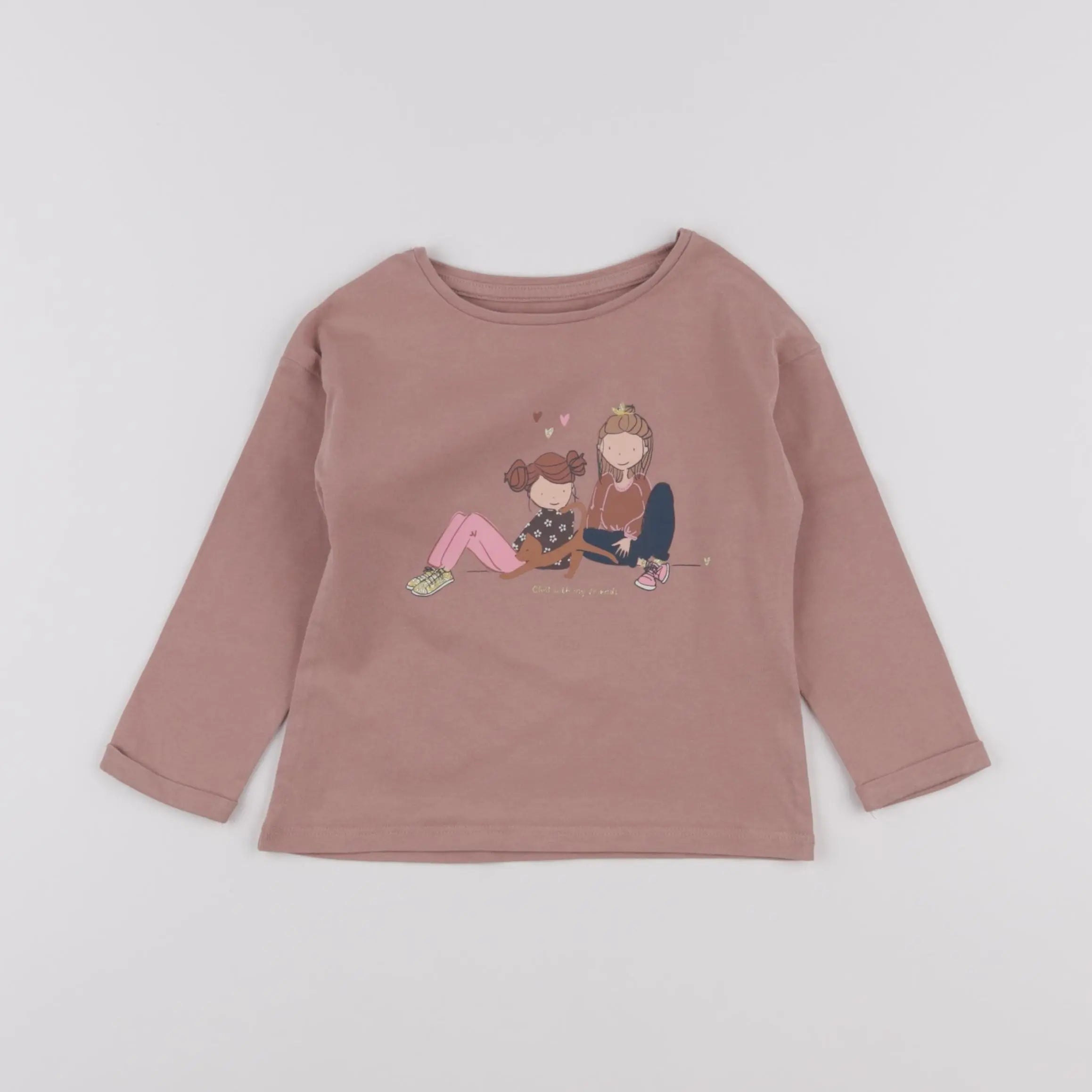 Vertbaudet - tee-shirt rose - 2 ans