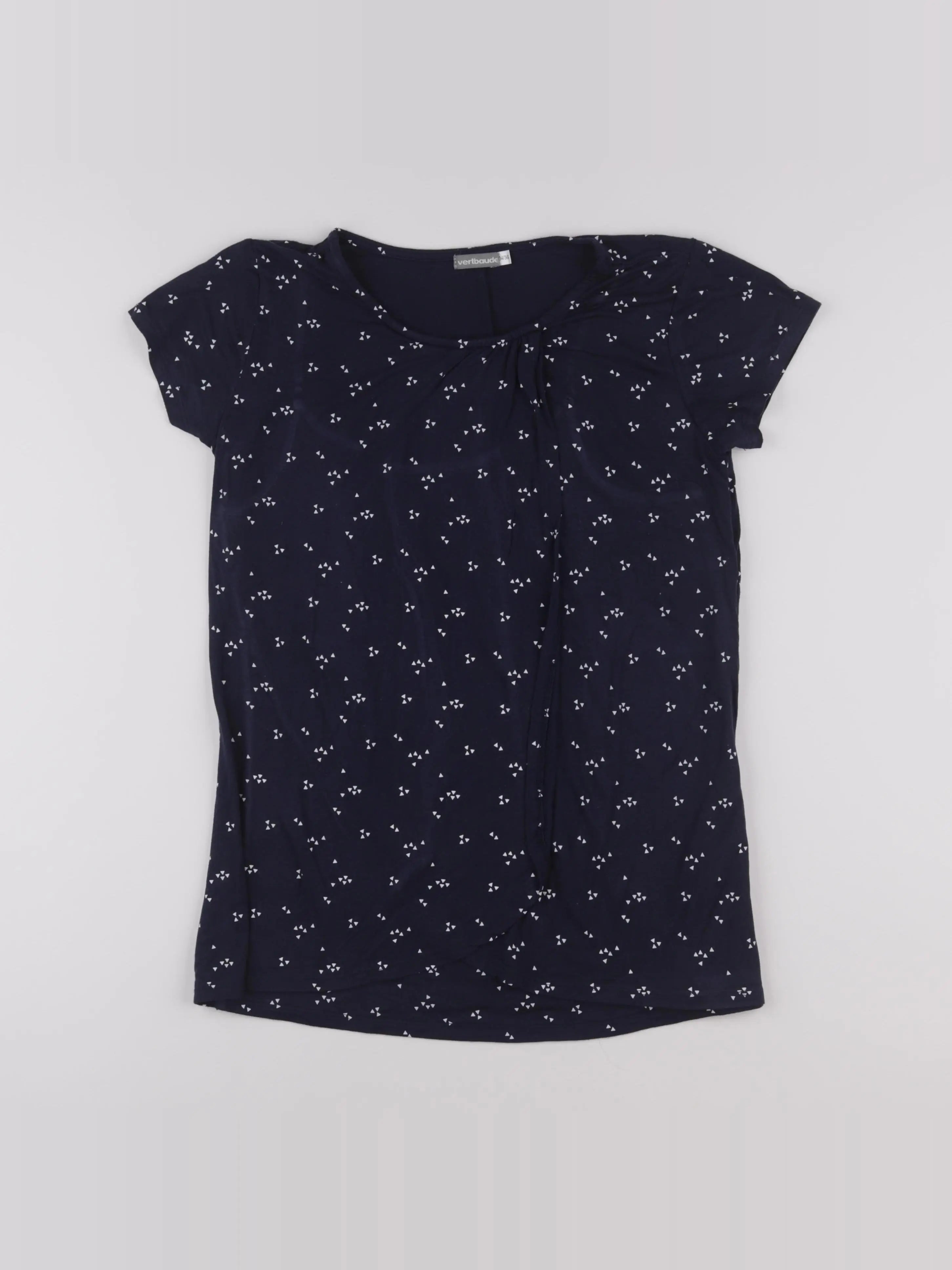 Vertbaudet - tee-shirt grossesse bleu, blanc - 34 à 36