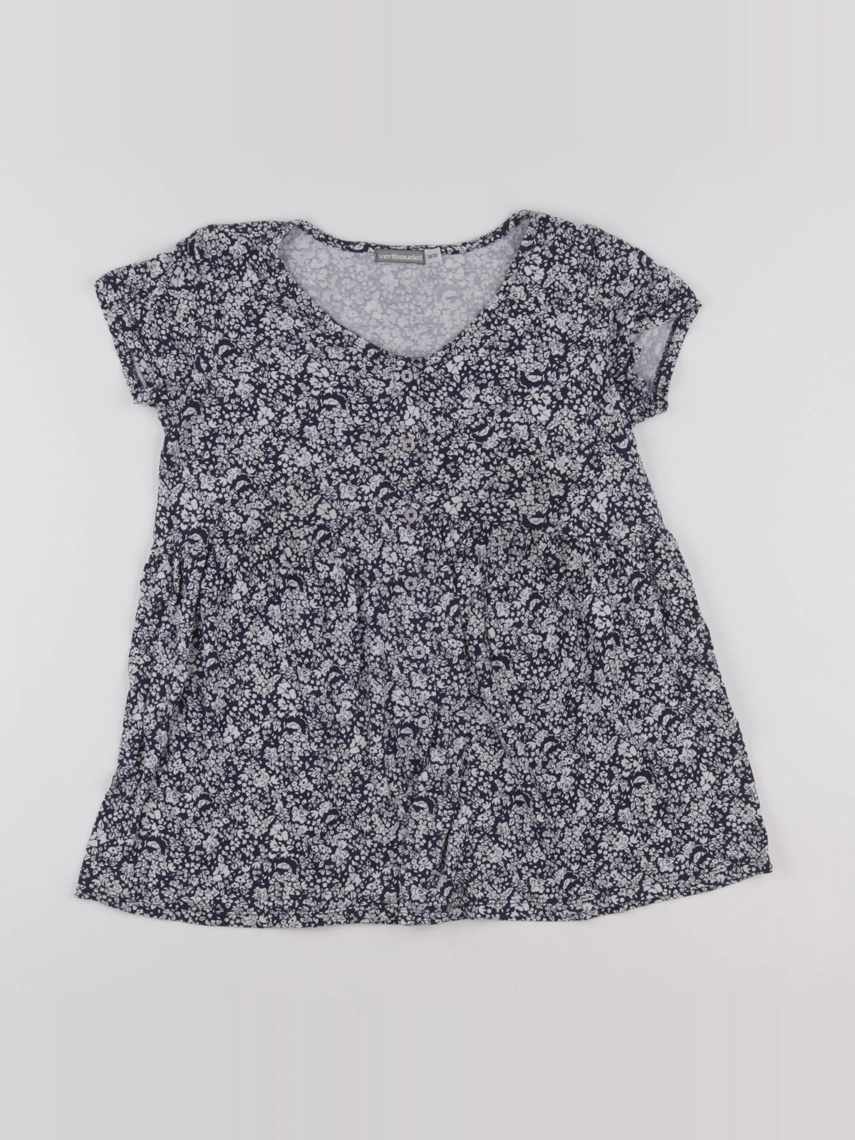 Vertbaudet - tee-shirt grossesse bleu, blanc - 34 à 36