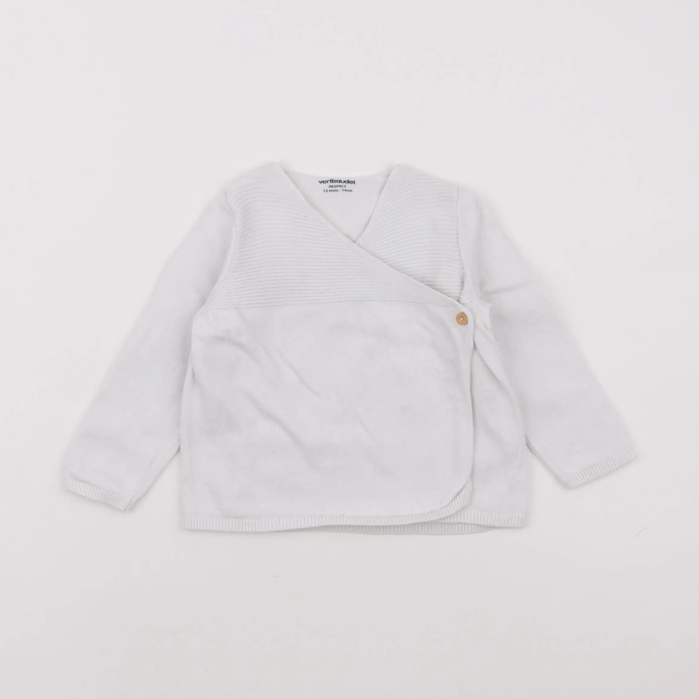 Vertbaudet - gilet blanc - 12 mois