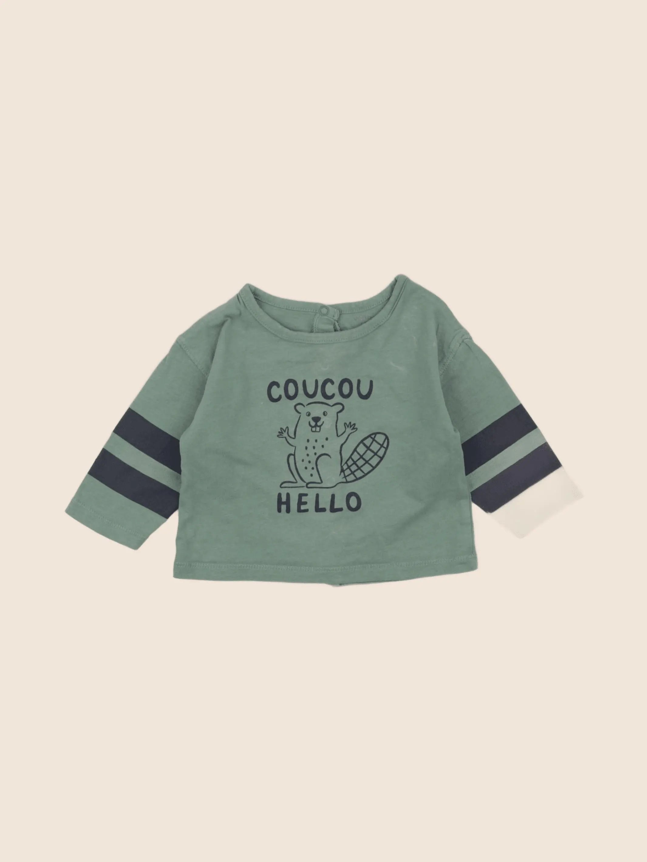 Vertbaudet - tee-shirt vert - 3 mois