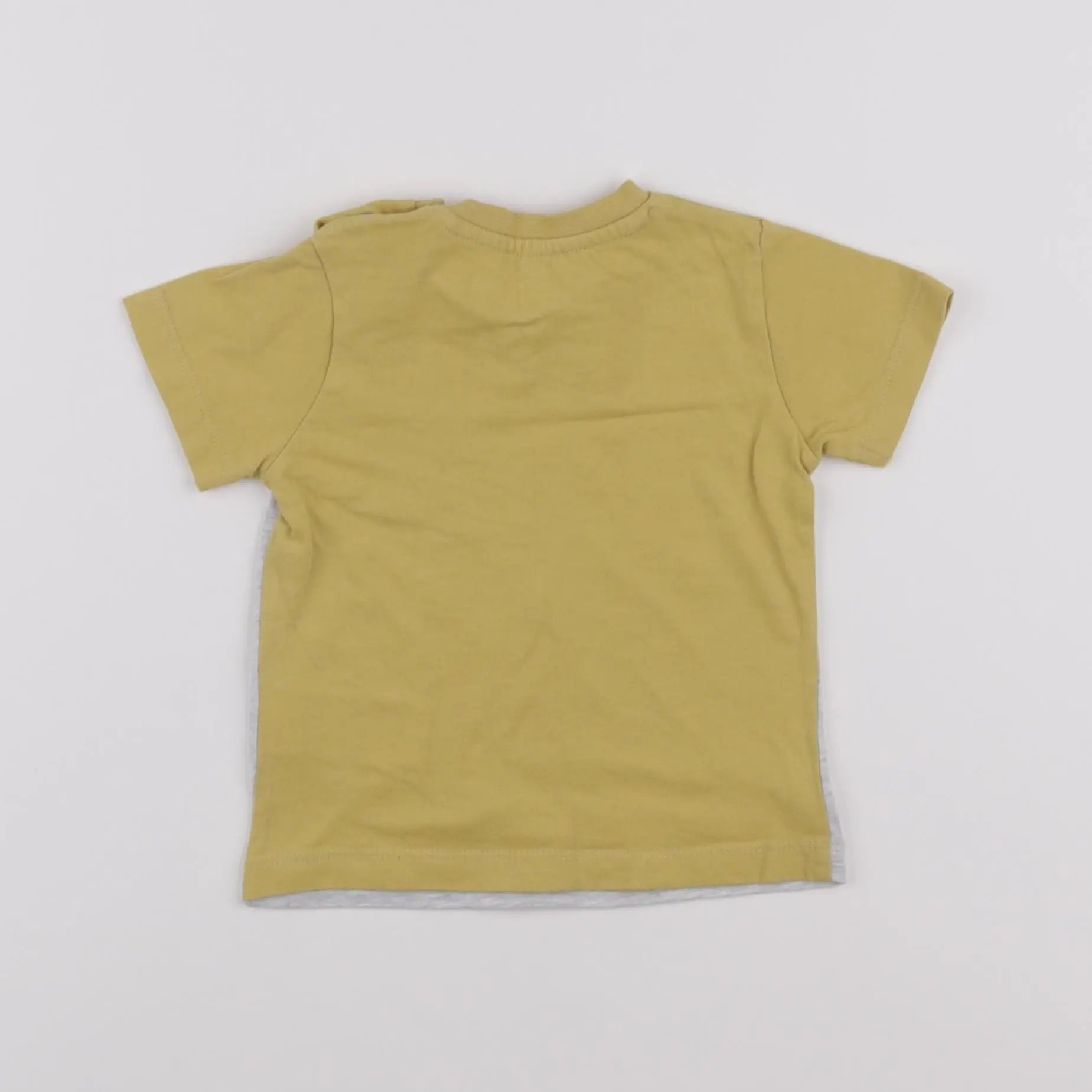 Vertbaudet - tee-shirt jaune, gris - 9 mois