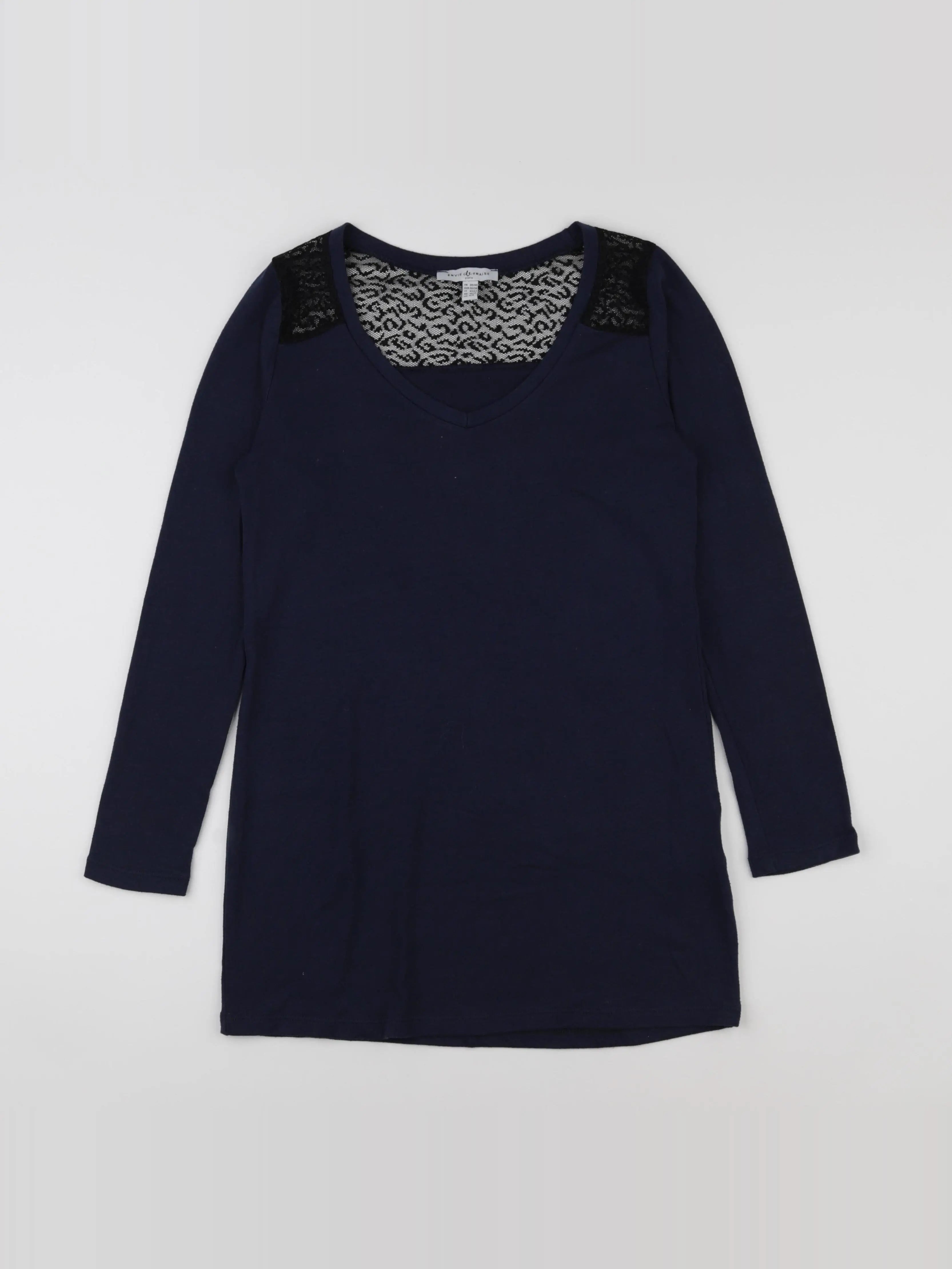 Envie de fraise - tee-shirt grossesse bleu, noir - 38 à 40
