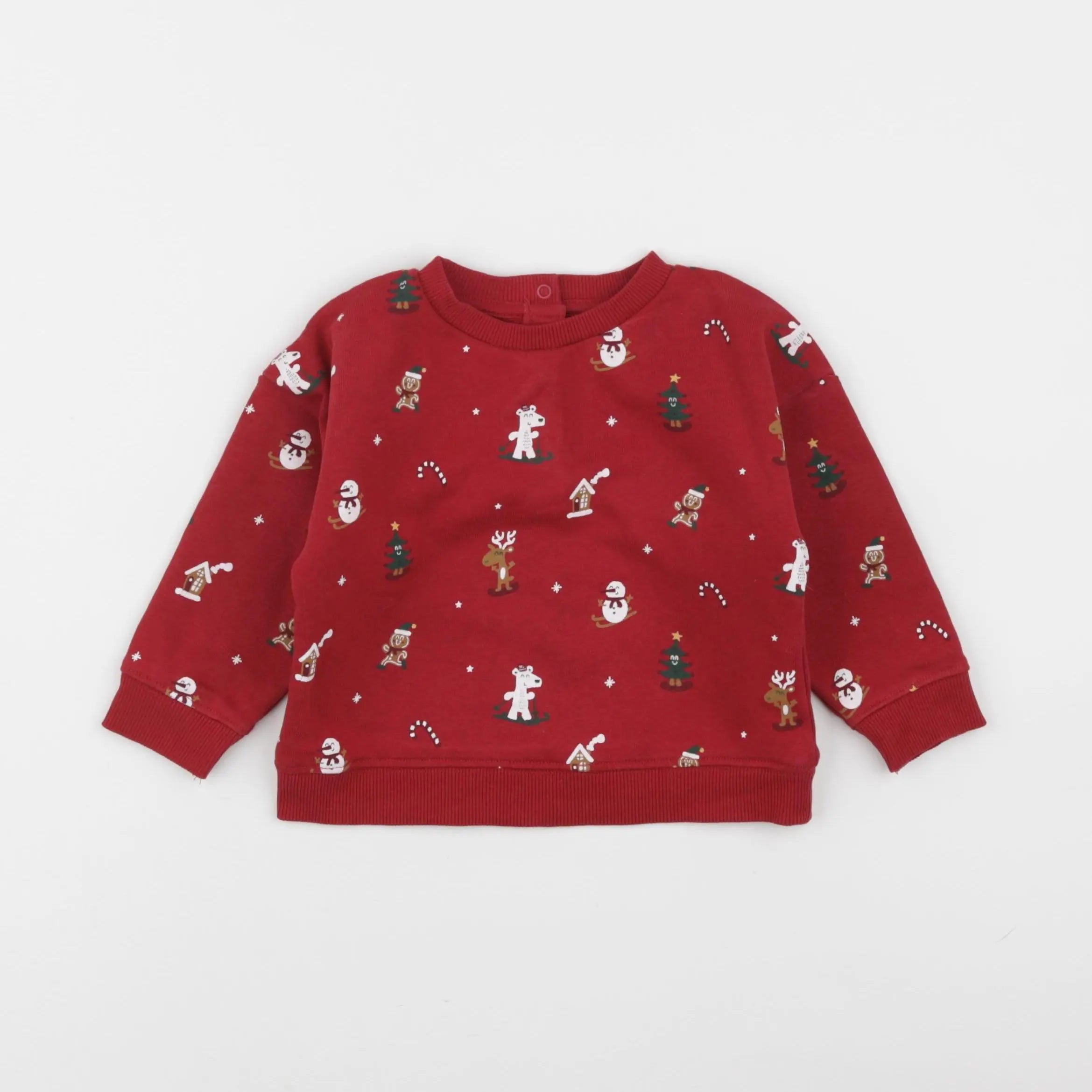 Vertbaudet - sweat rouge - 18 mois