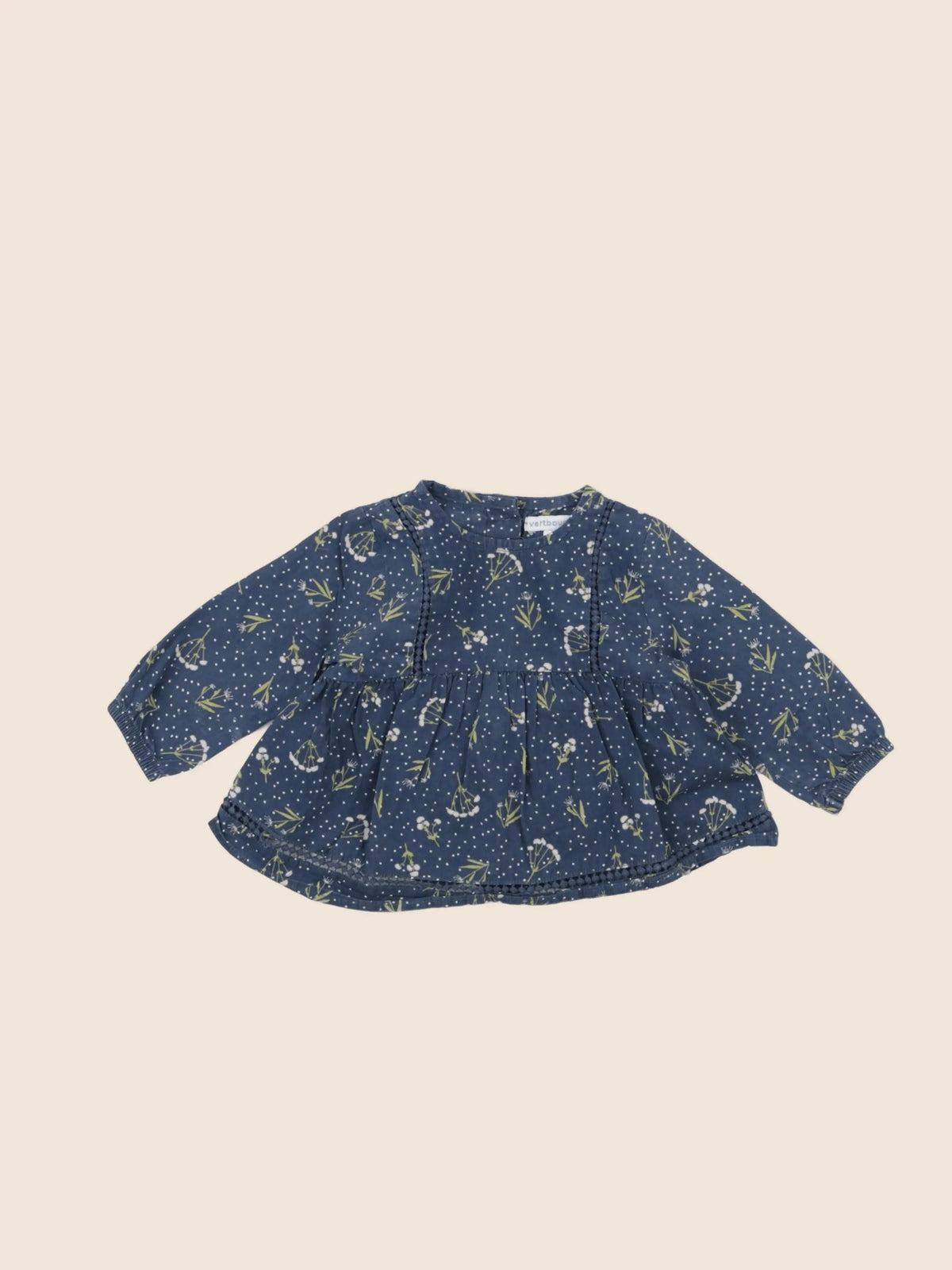 Vertbaudet - blouse bleu - 9 mois