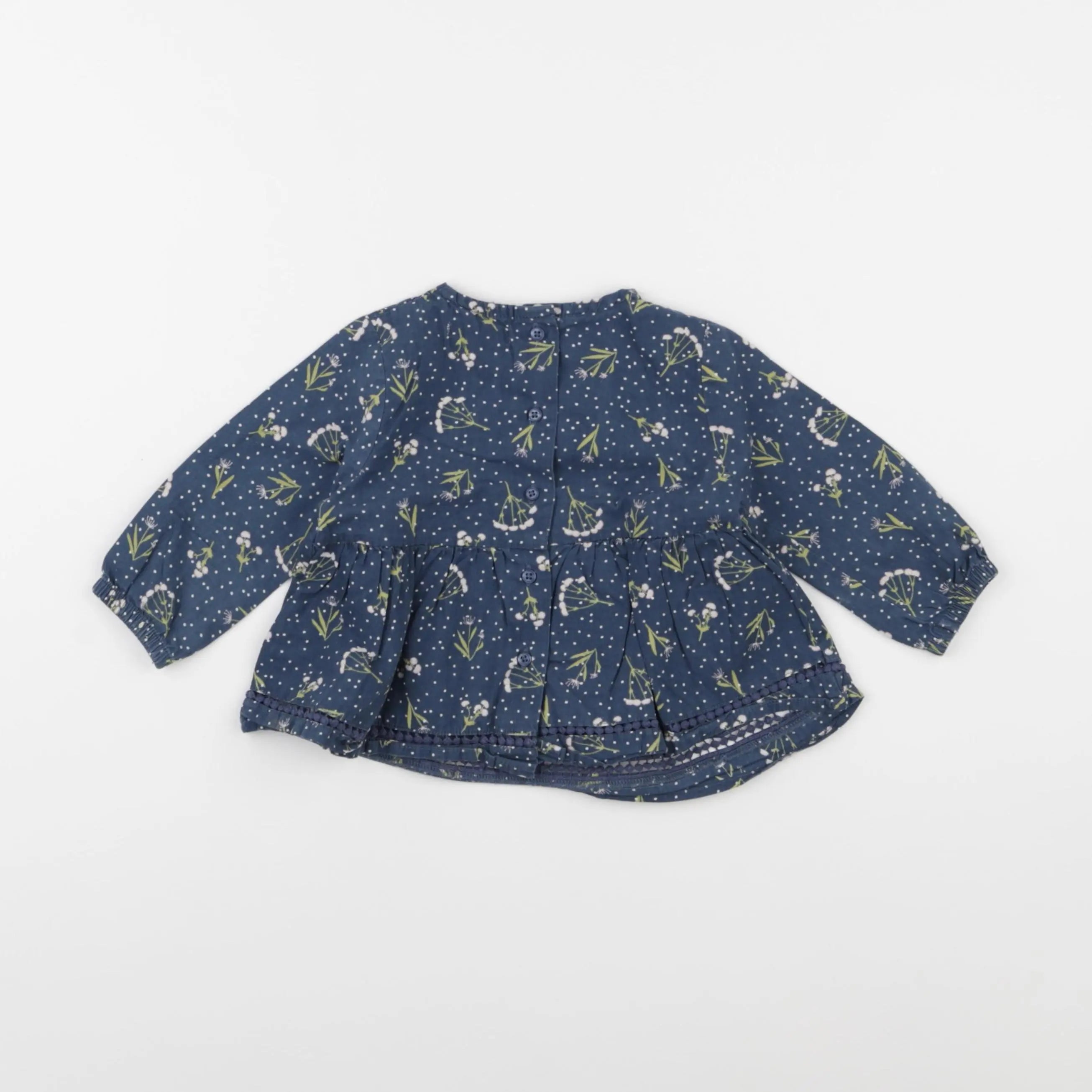 Vertbaudet - blouse bleu - 9 mois