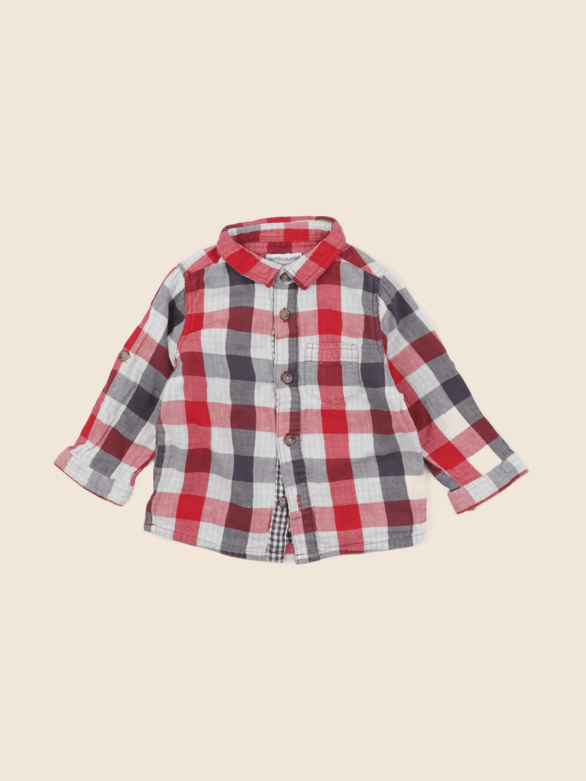 Vertbaudet - chemise multicolore - 12 mois