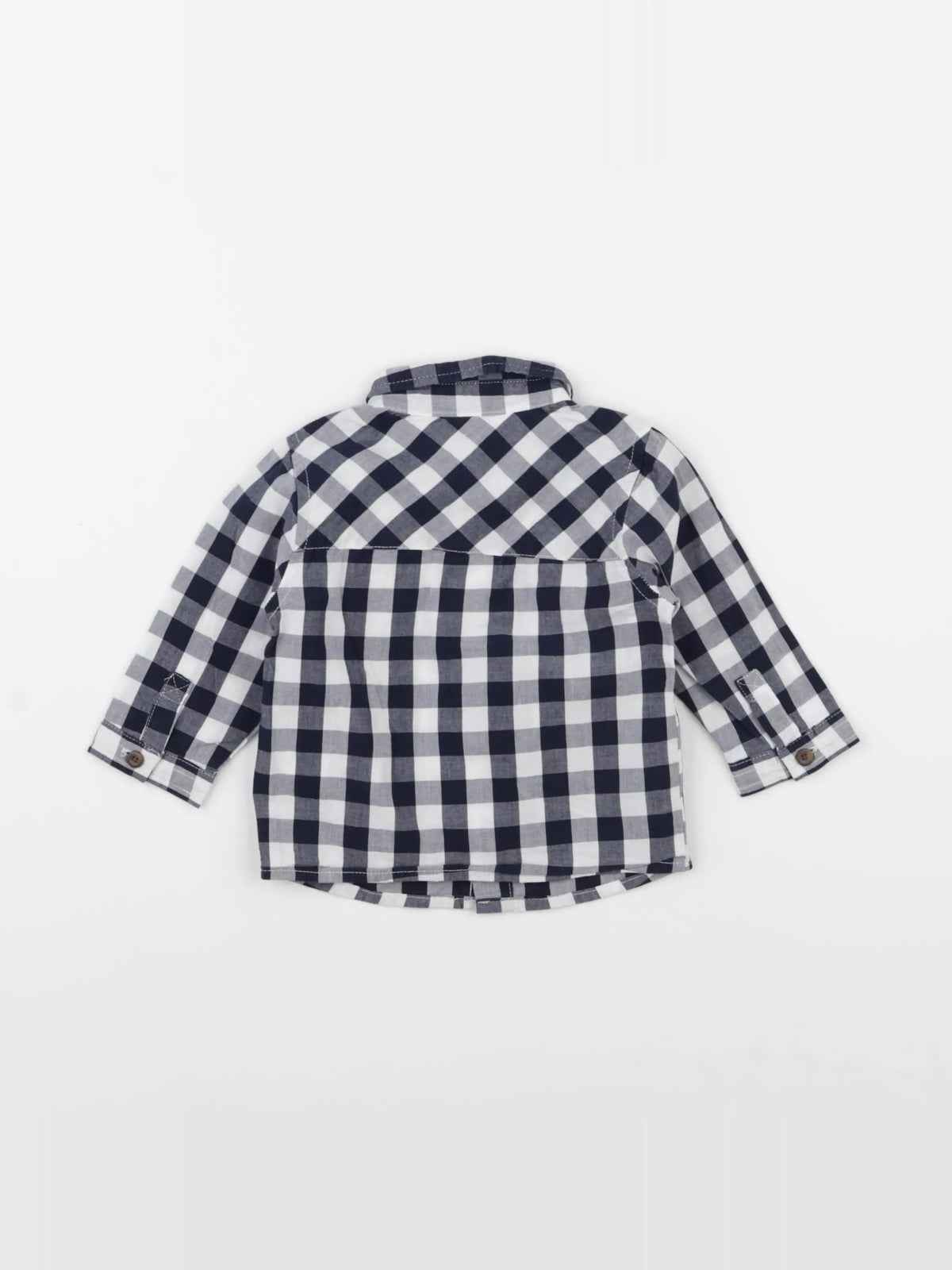 Vertbaudet - chemise blanc, bleu - 6 mois