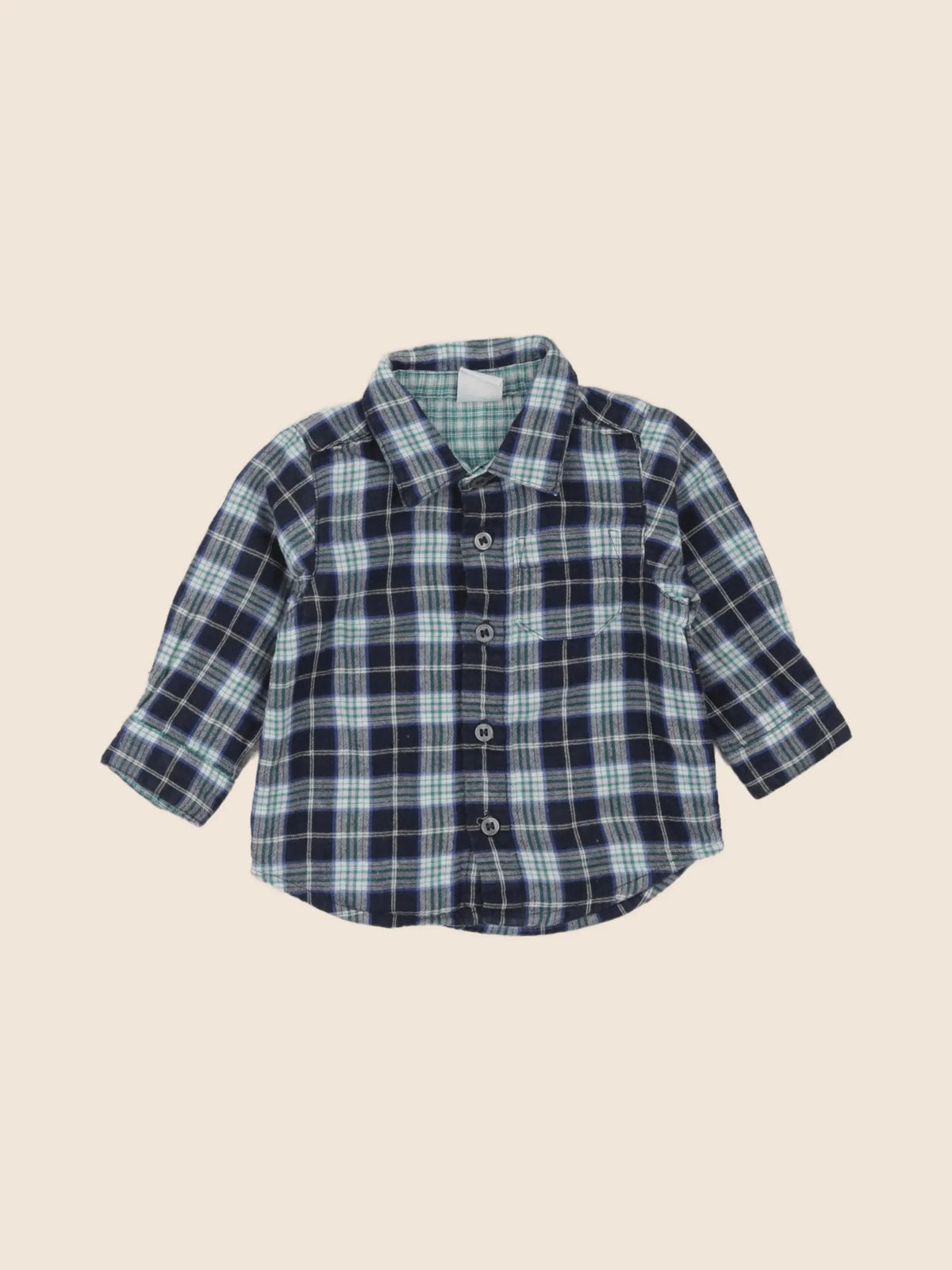 Petit Bateau - chemise bleu - 6 mois