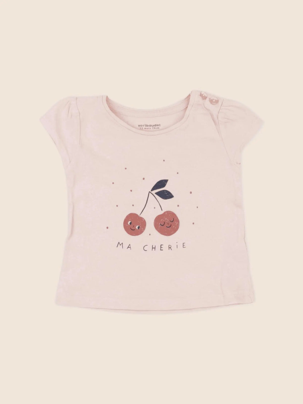 Vertbaudet - tee-shirt rose - 12 mois