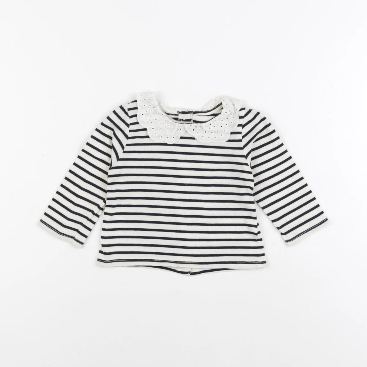 Vertbaudet - tee-shirt beige, bleu - 6 mois