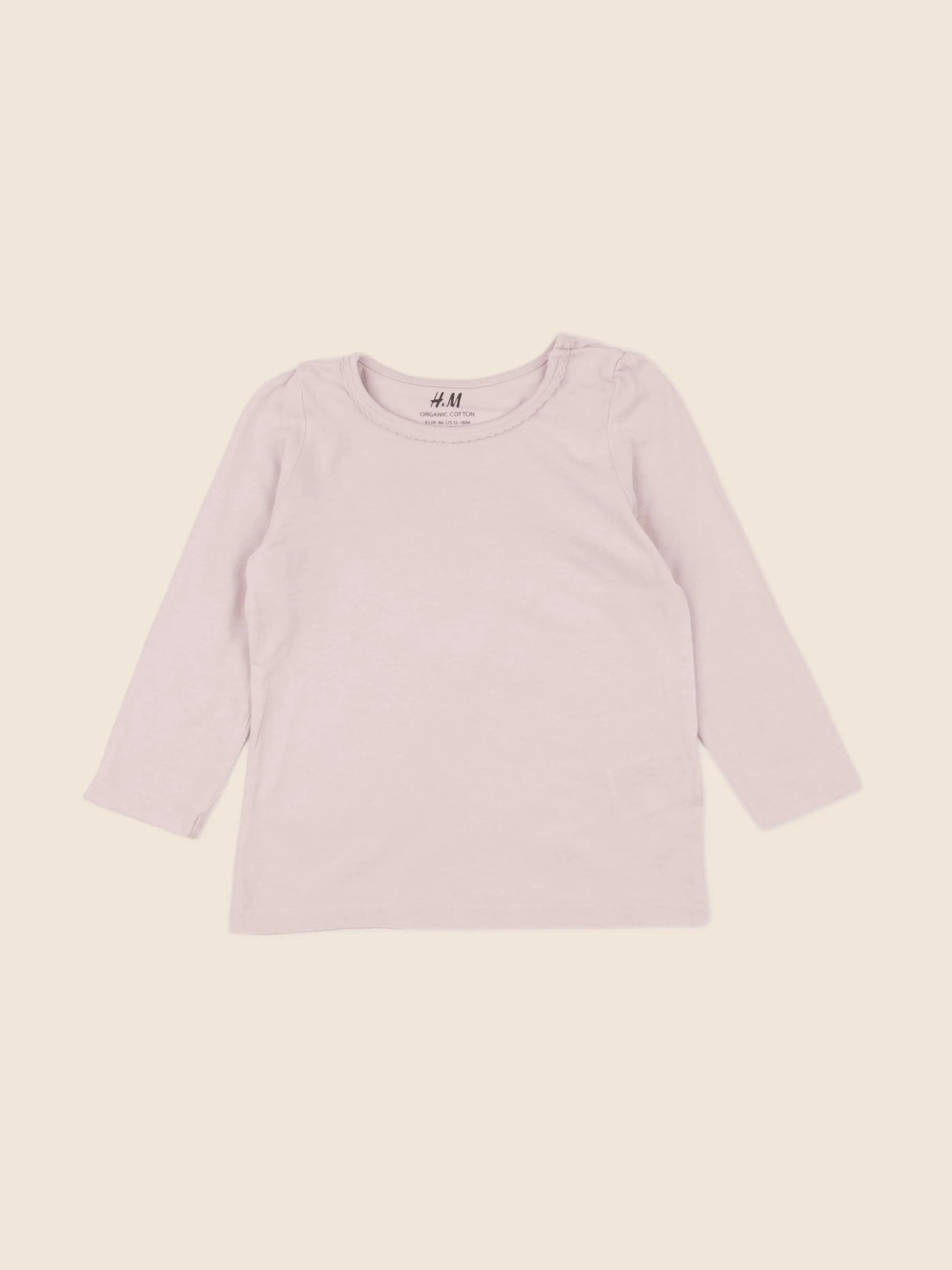H&M - tee-shirt rose - 12/18 mois