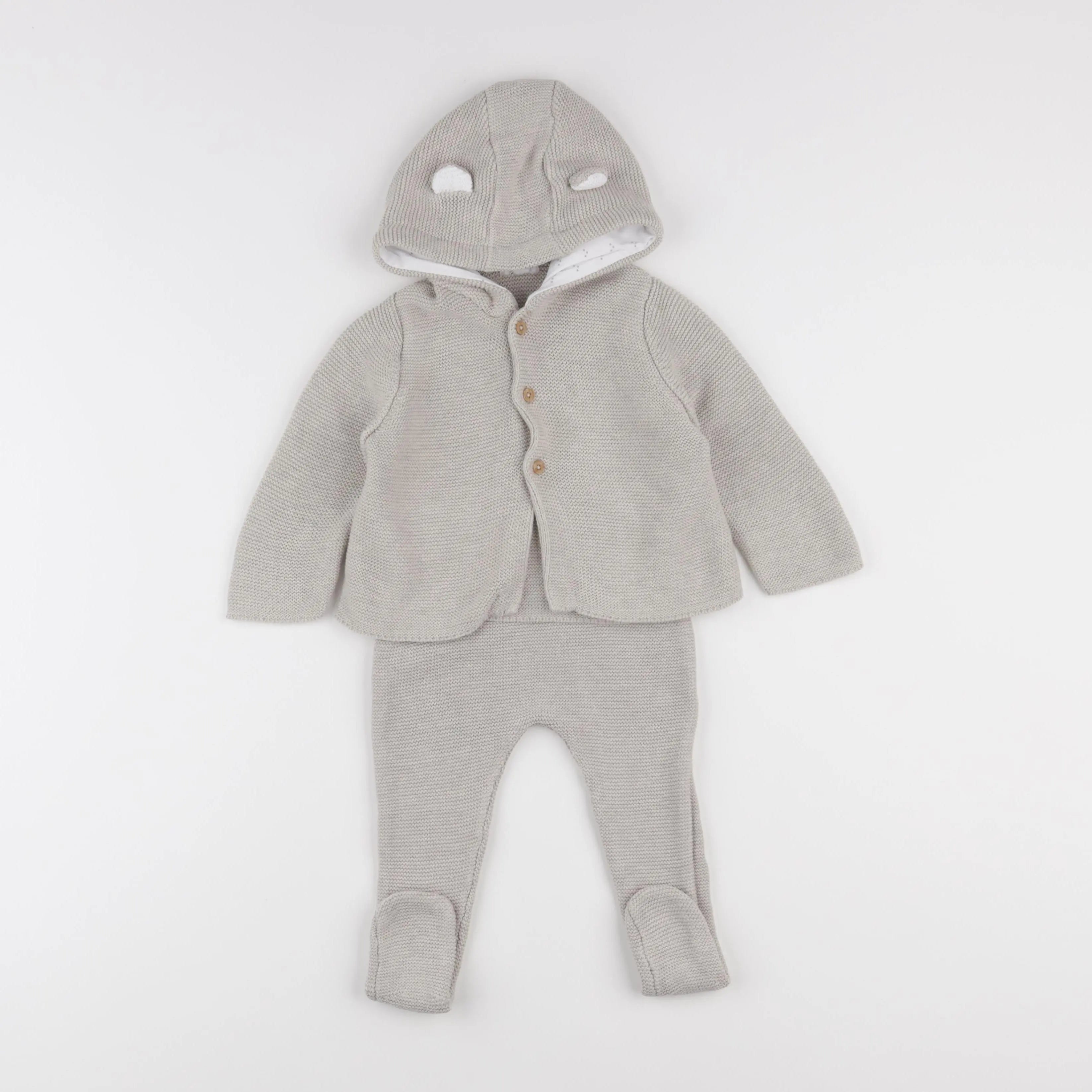 Vertbaudet - ensemble gris - 12 mois