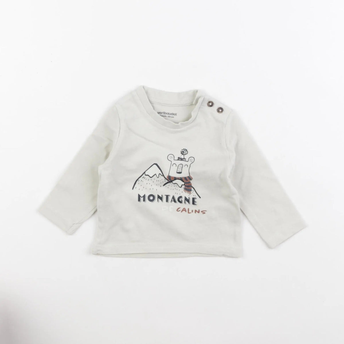 Vertbaudet - tee-shirt beige - 3 mois